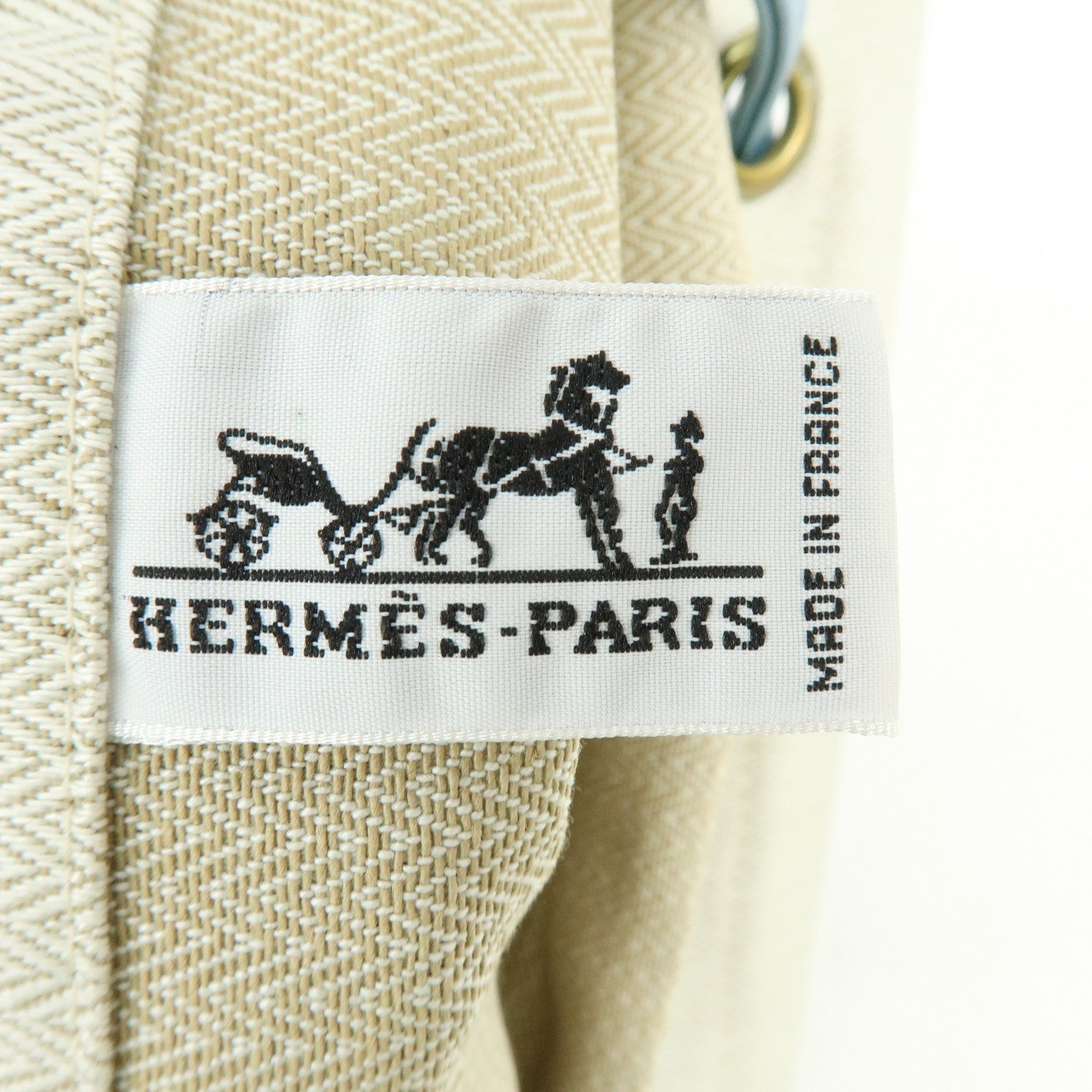 HERMES Aline PM Canvas Leather Shoulder Bag Hand Bag Natural Blue