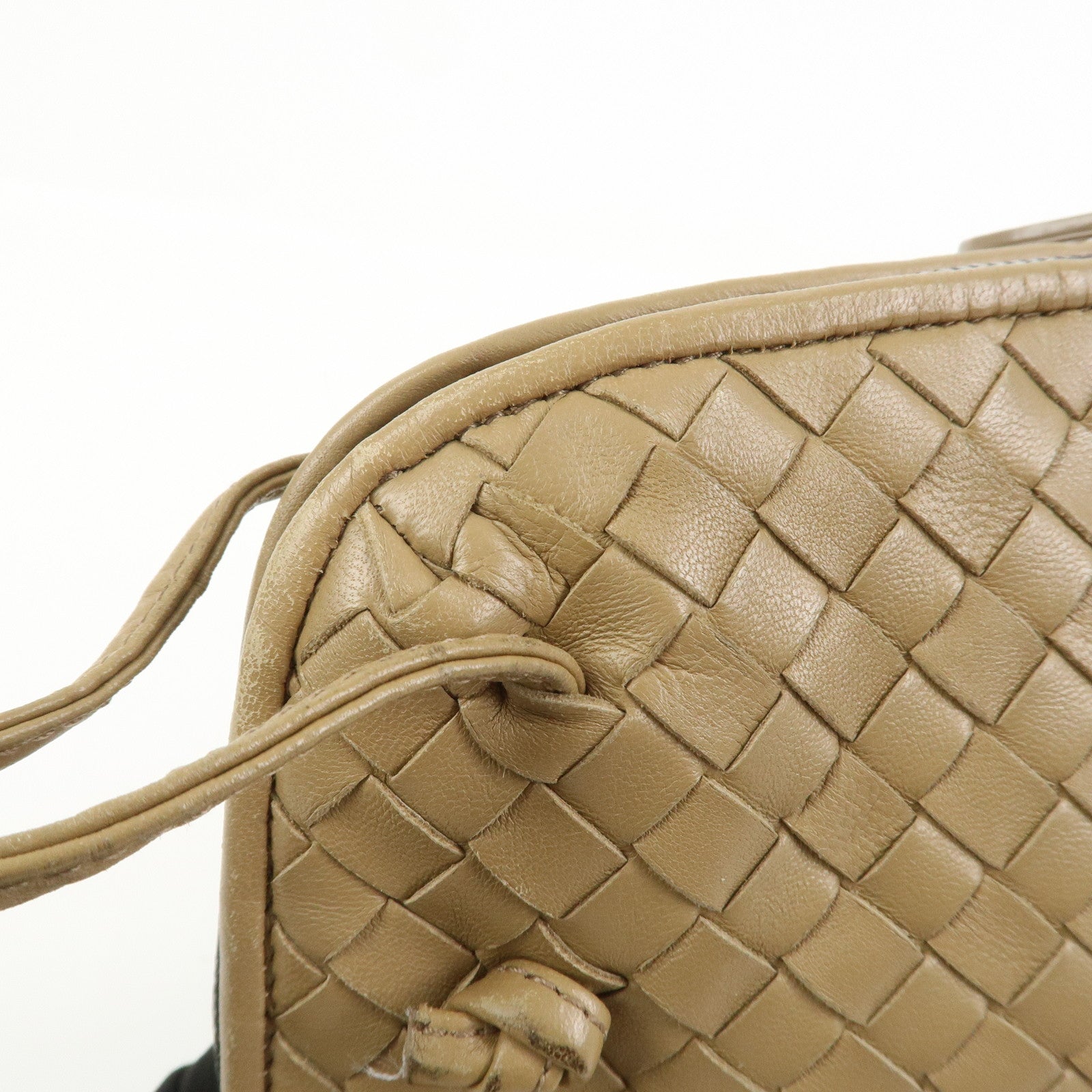 BOTTEGA VENETA Intrecciato Leather Shoulder Bag Light Brown