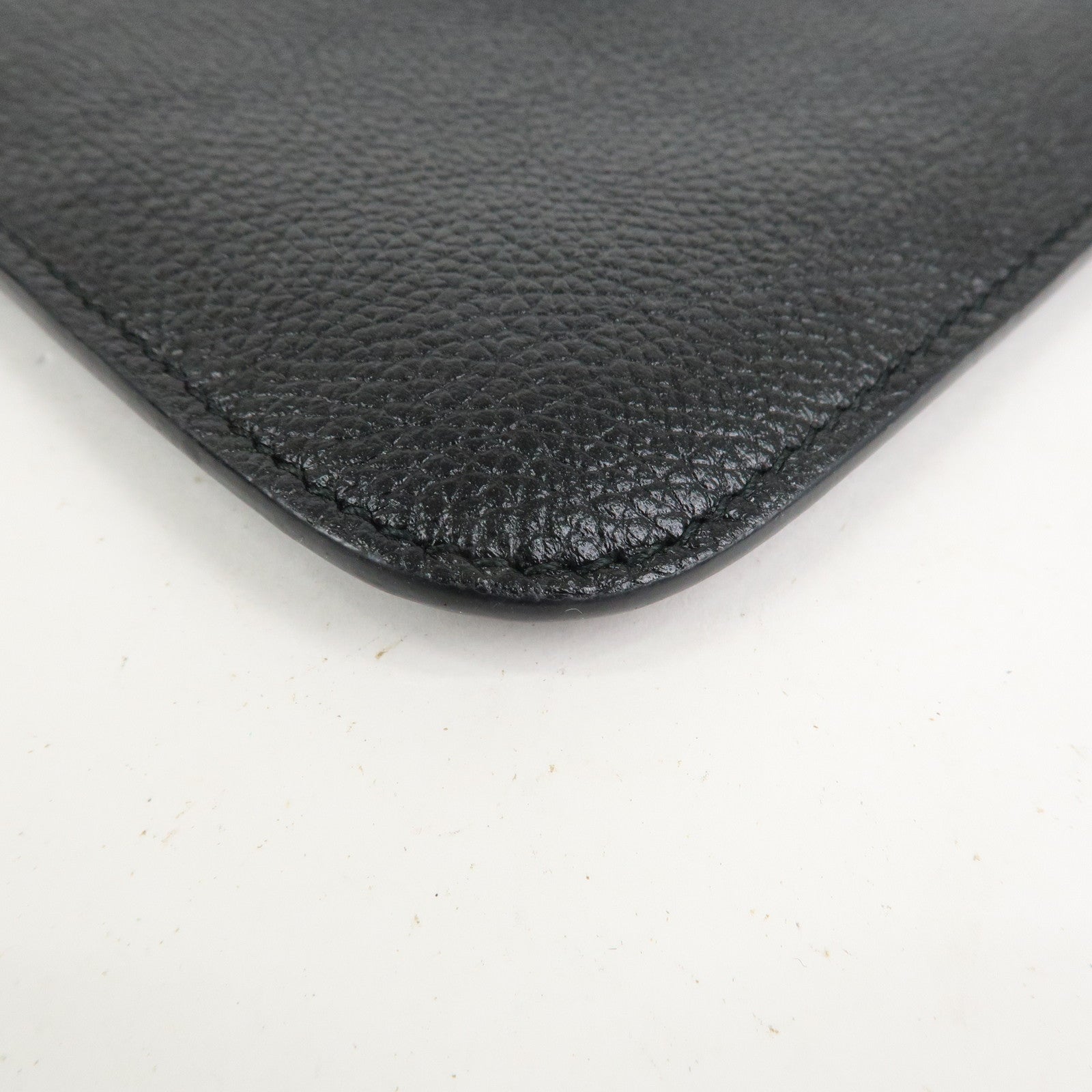 BALENCIAGA Everyday Leather Clutch Bag Flat Pouch Black 655605