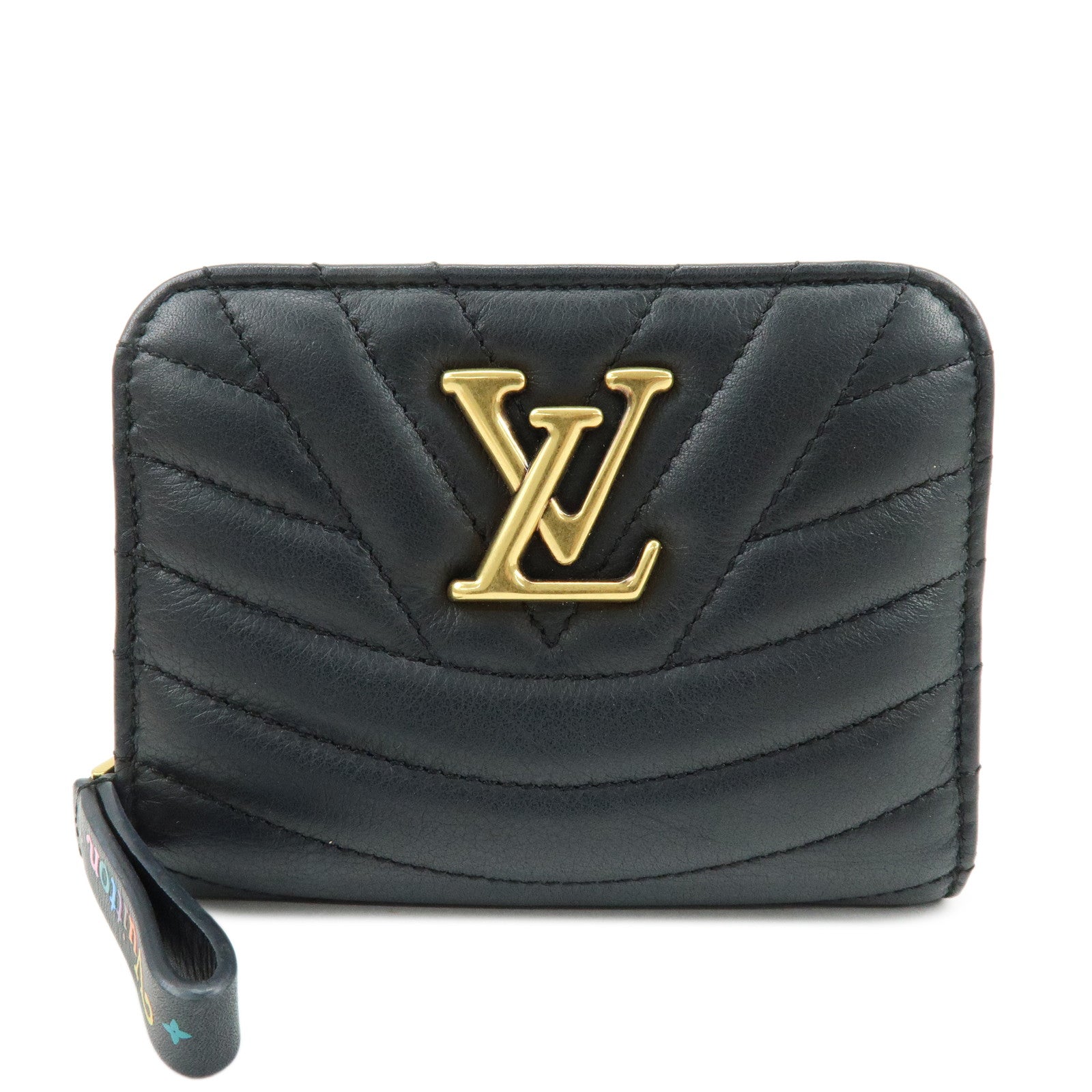 Louis Vuitton New Wave Leather Zippy Compact Wallet Noir M63789
