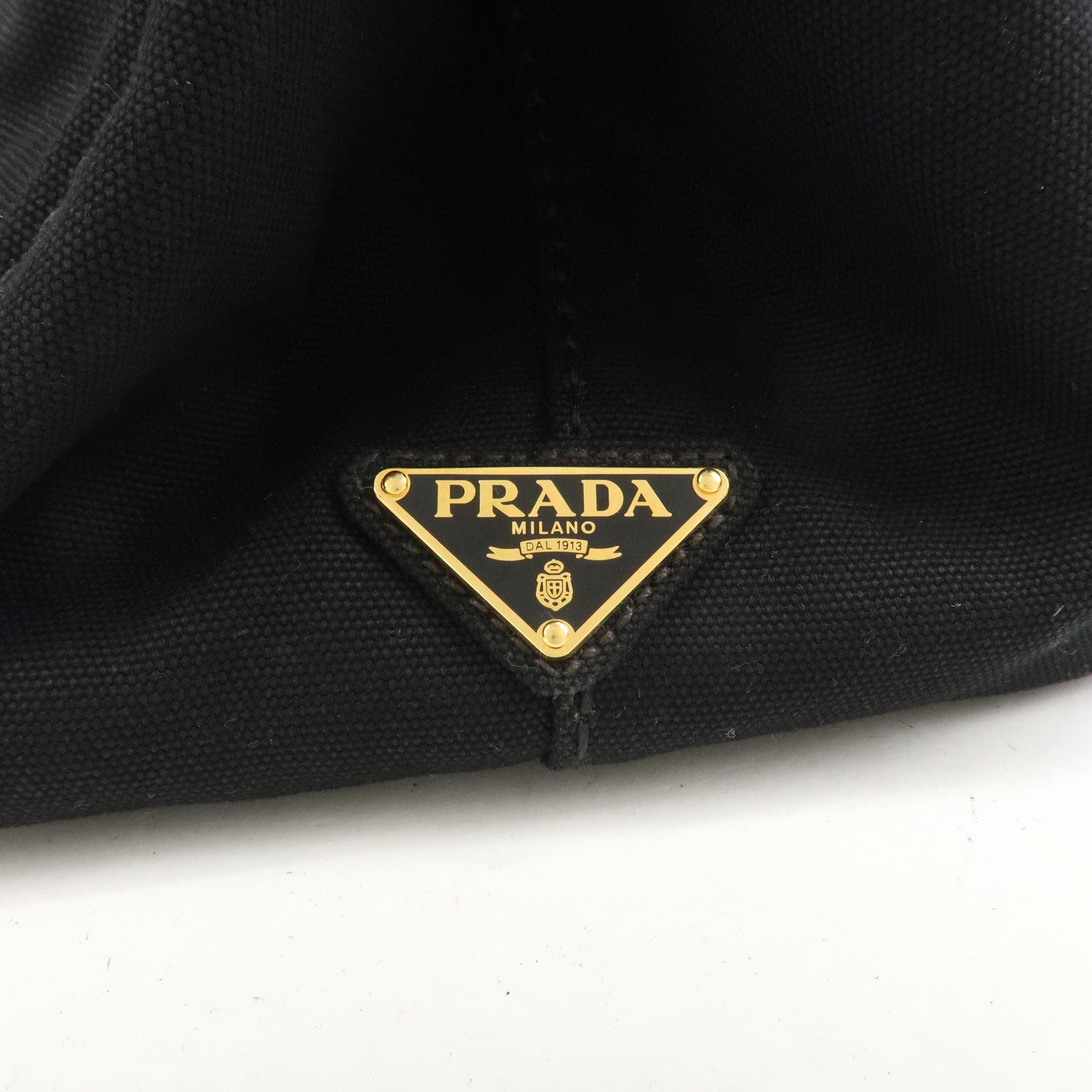 PRADA Logo Canapa Canvas Denim Tote Bag Hand Bag B1877B