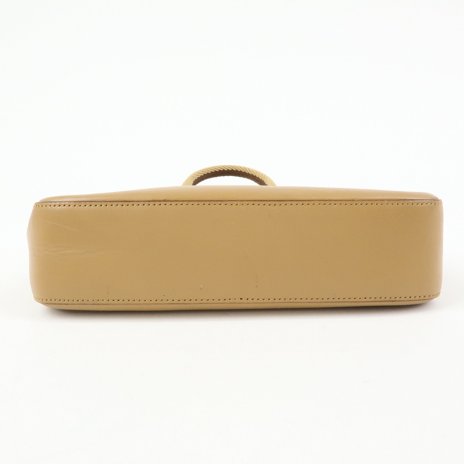 GUCCI Sherry Leather Canvas Hand Bag Beige Brown 000.0860