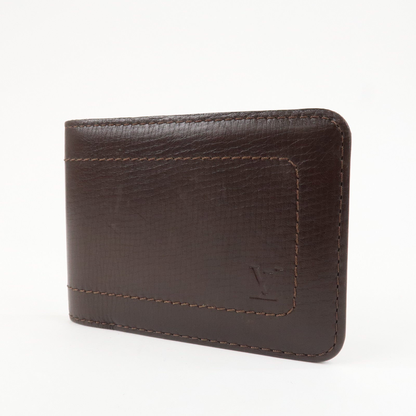 Louis Vuitton Utah Porte Billets 6 Carte Credit Plus Wallet Brown Used