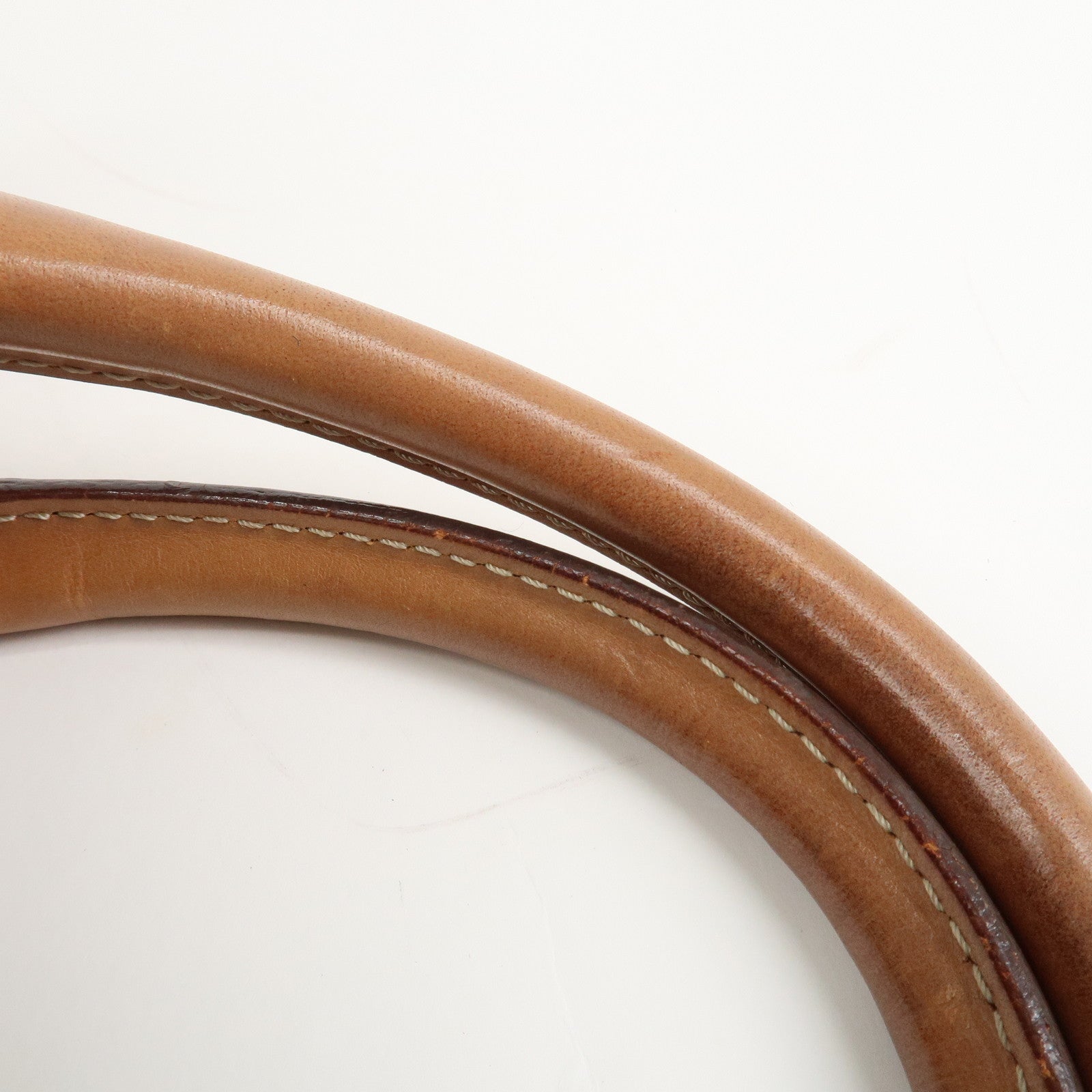 CELINE Macadam Logo PVC Leather Boston Bag Hand Bag Brown