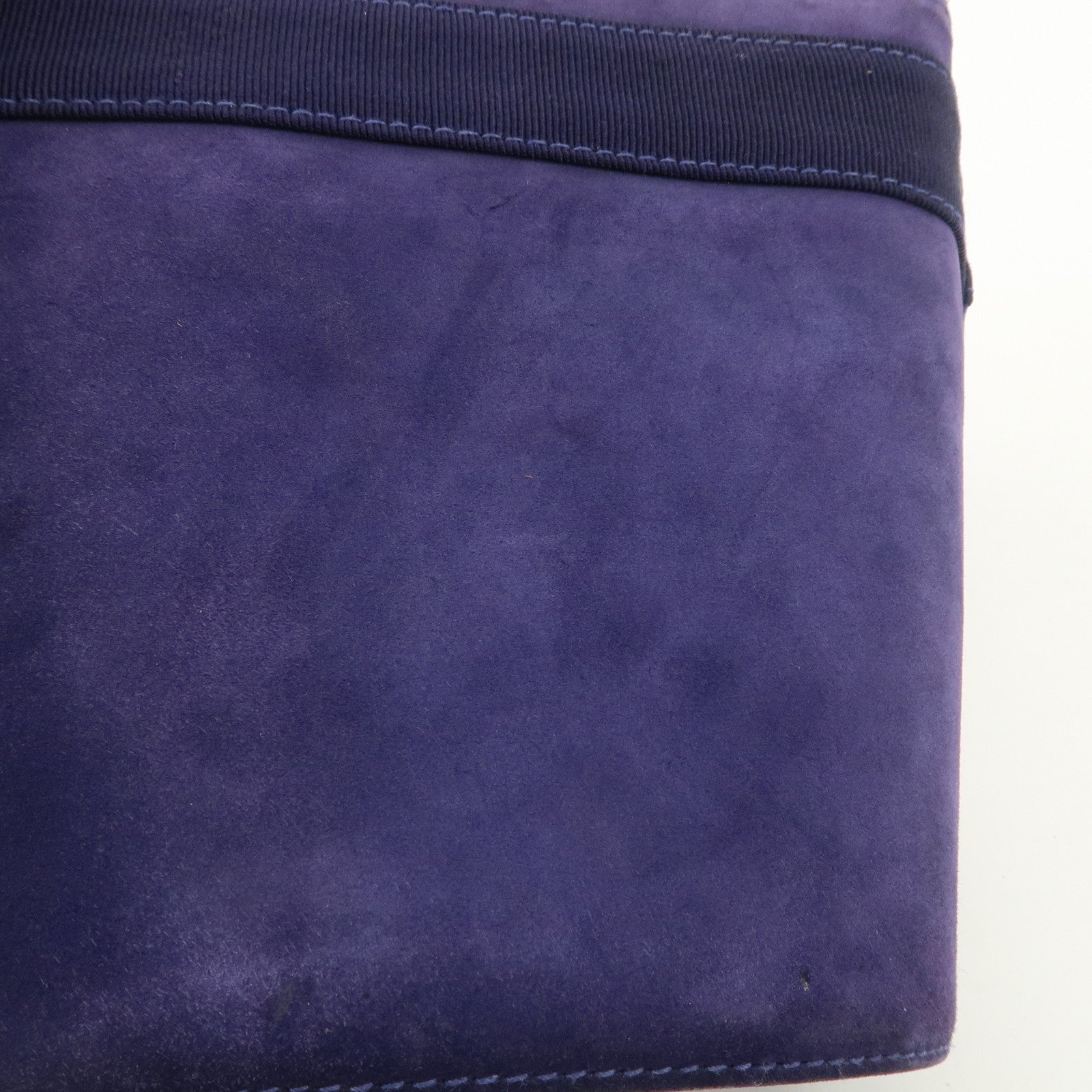 Ferragamo Vara Ribon Suede Hand Bag Purple Gold Hardware Used