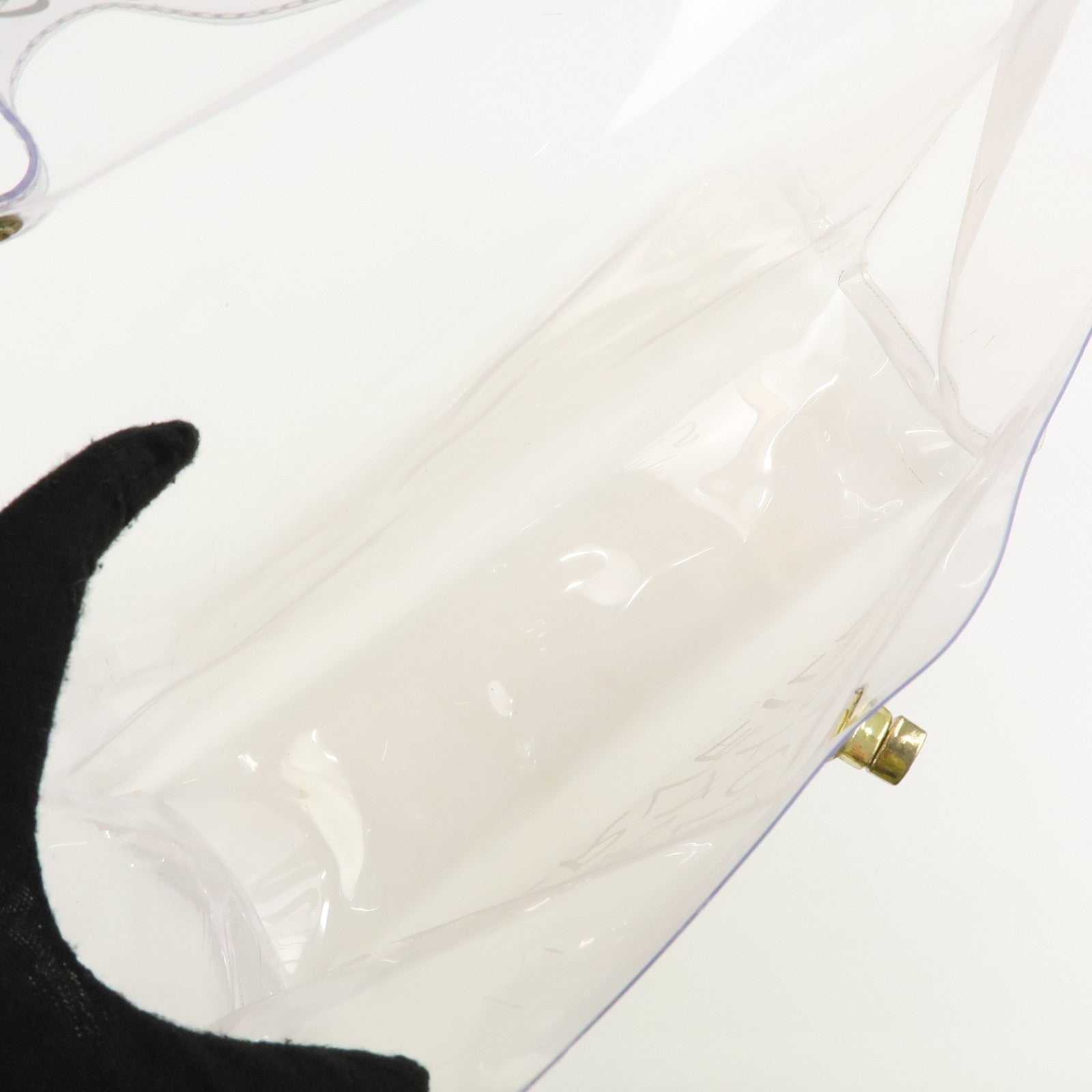 HERMES Kelly Vinyl Hand Bag Clear