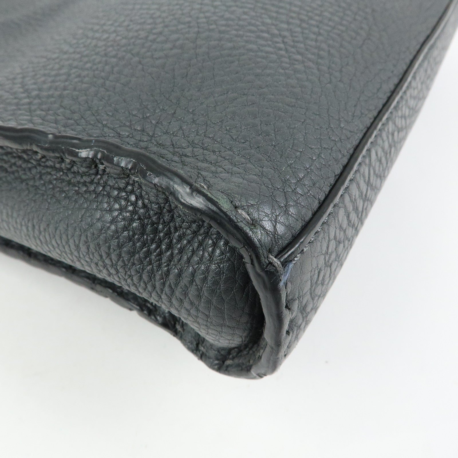 FENDI Selleria Peekaboo Leather 2Way Bag Hand Bag Gray 7VA406