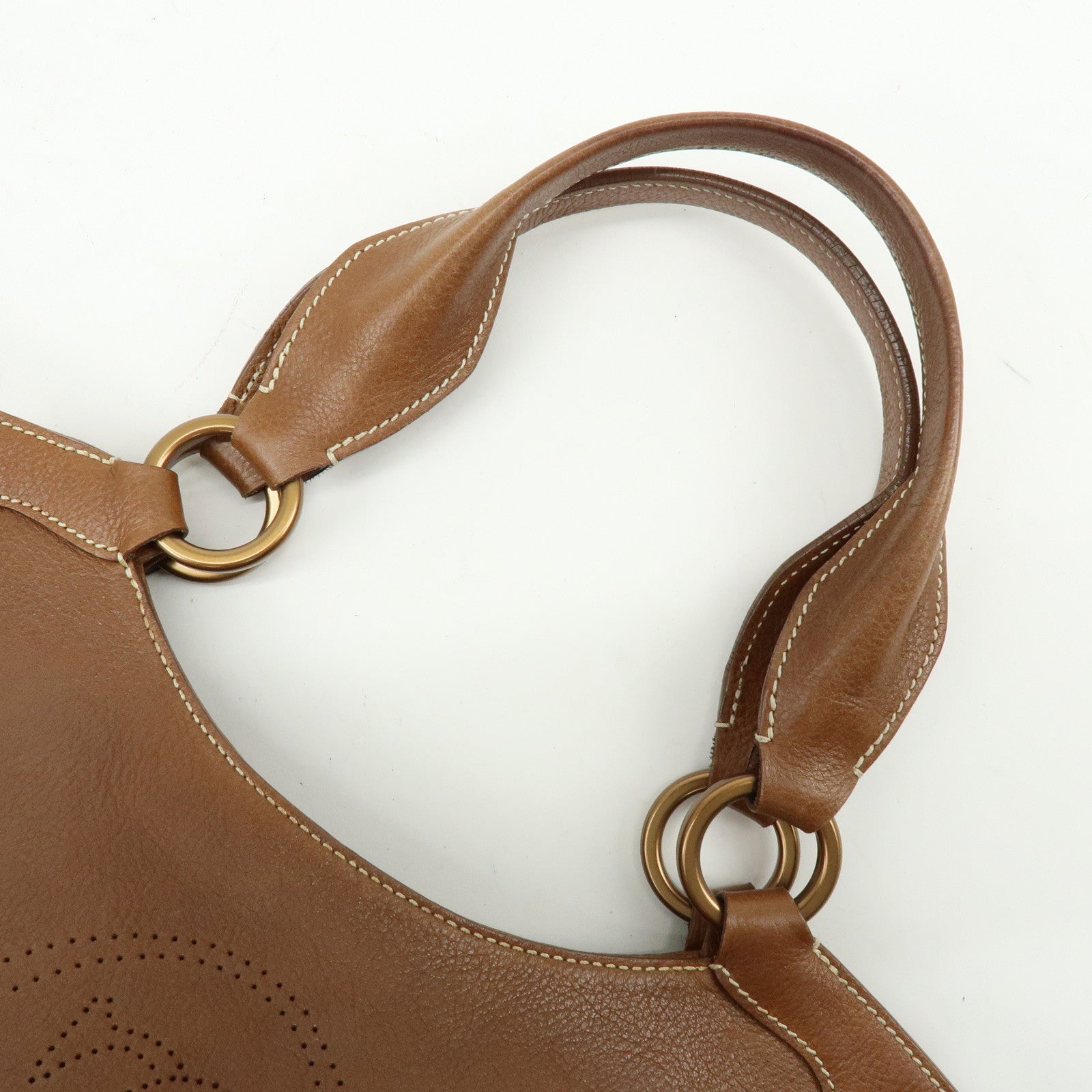 Cartier Marcello de Cartier Leather Hand Bag Tote Bag Brown