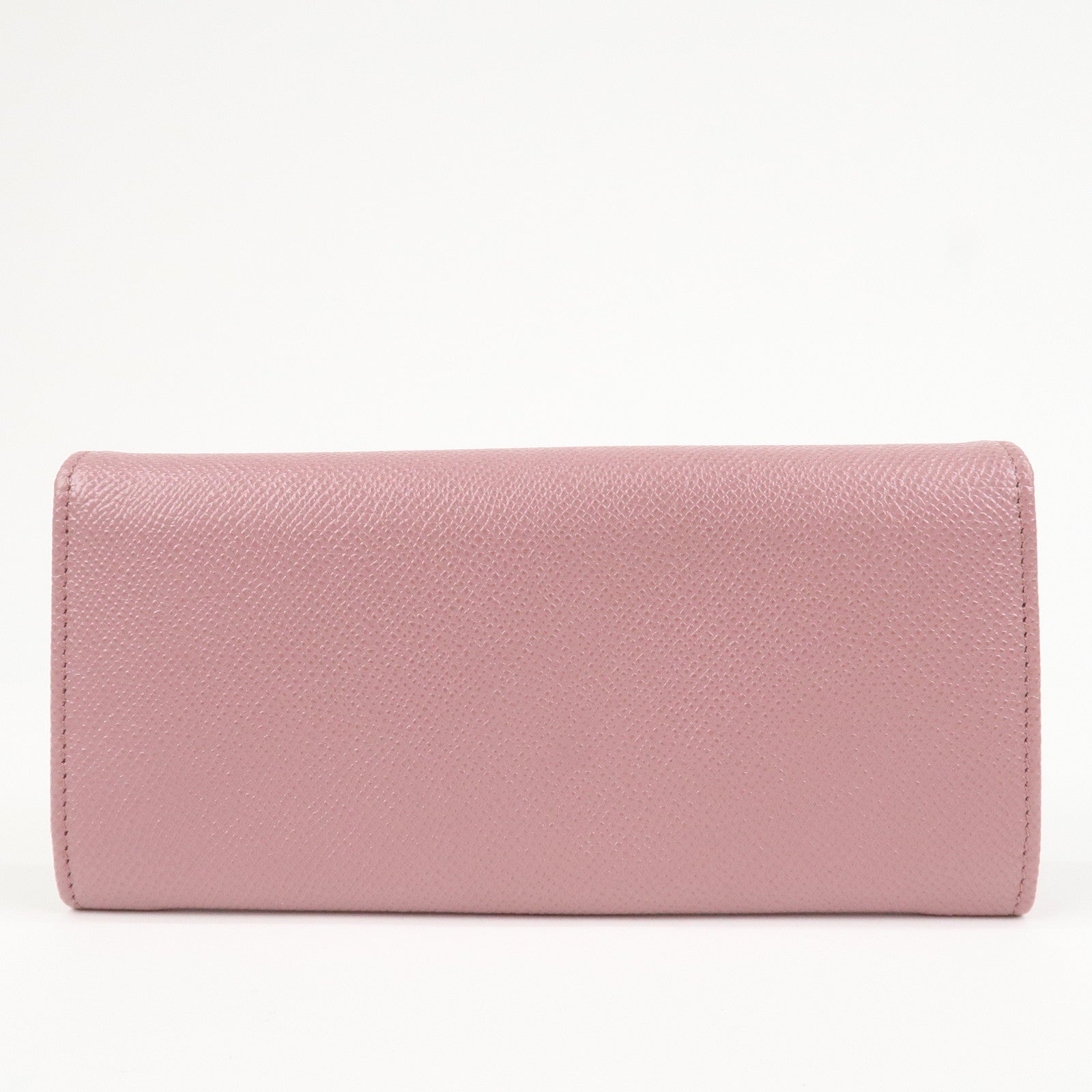 BVLGARI Logo Leather Bi-Fold Long Wallet Light Purple