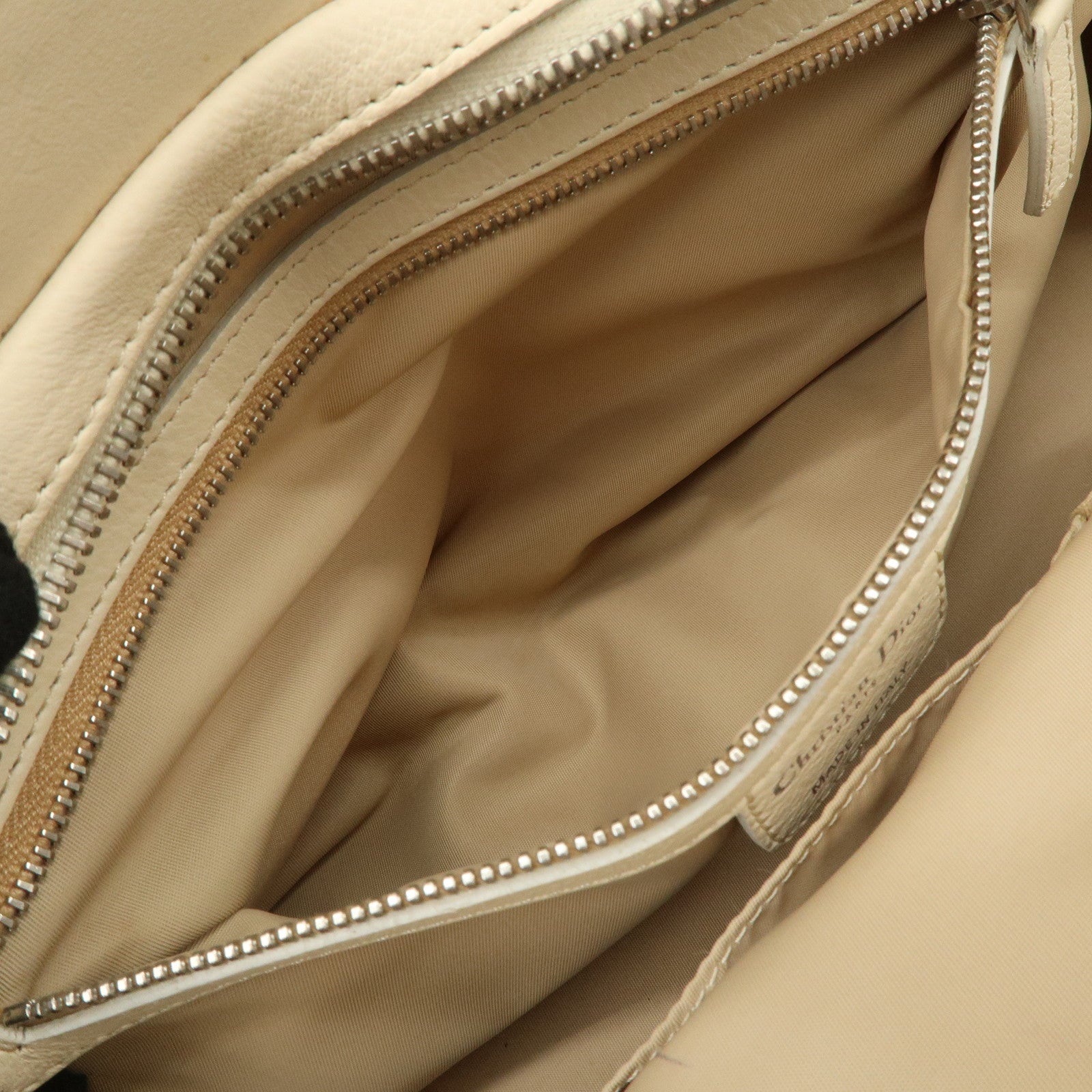 Christian Dior Trotter Canvas Leather Shoulder Bag Brown Ivory