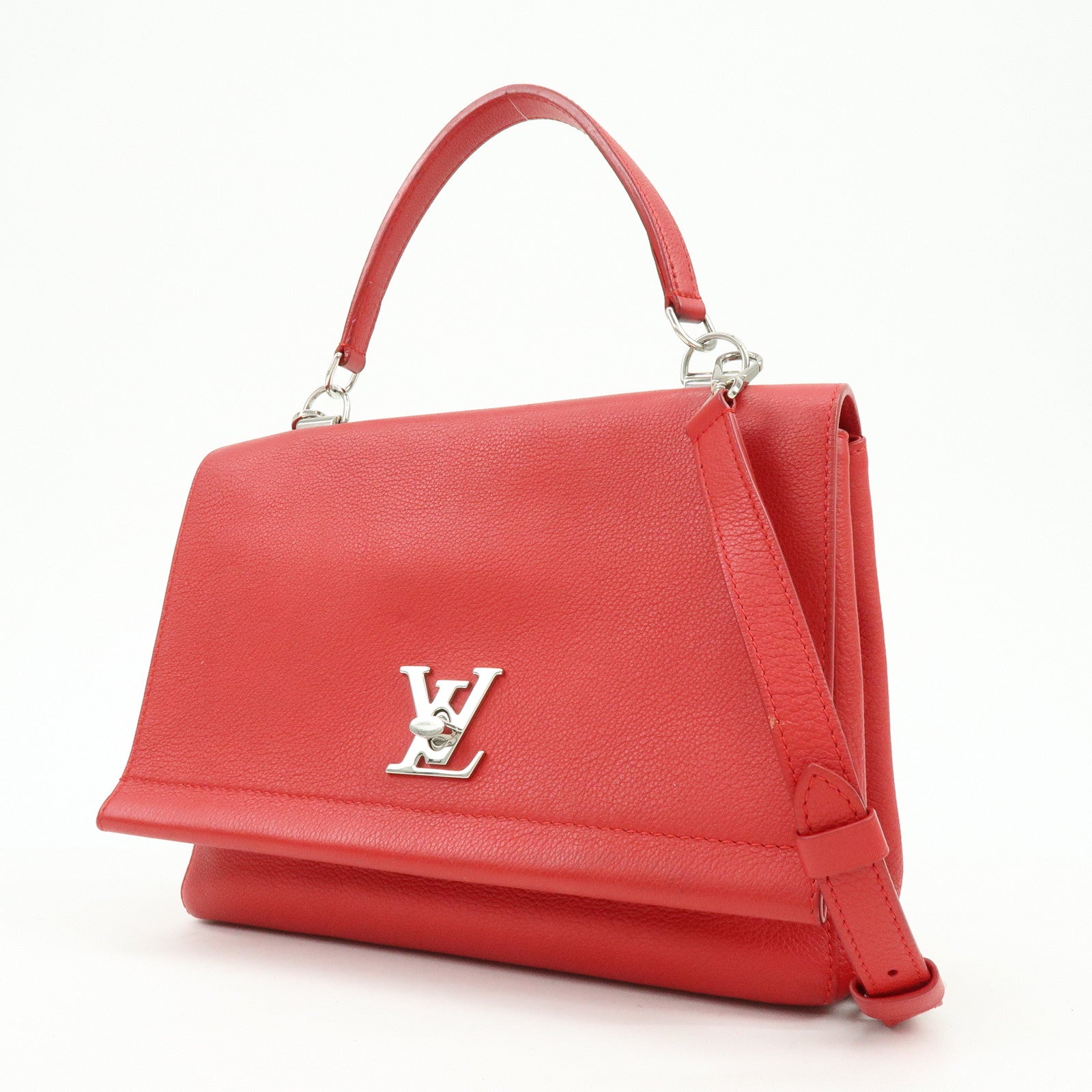 Louis Vuitton Lockme II Leather 2Way Shoulder Hand Bag Red M50363