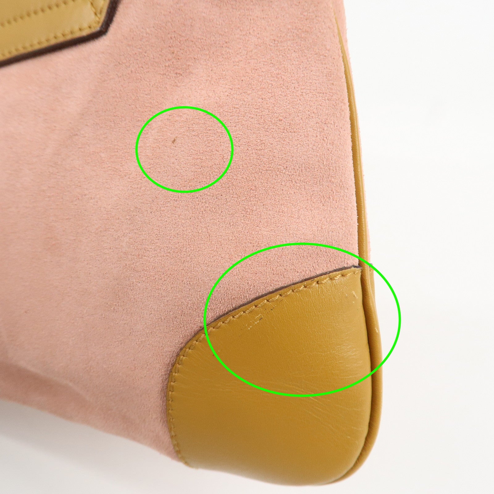 GUCCI Bamboo Suede Leather Shoulder Bag Hand Bag Pink 001.4096