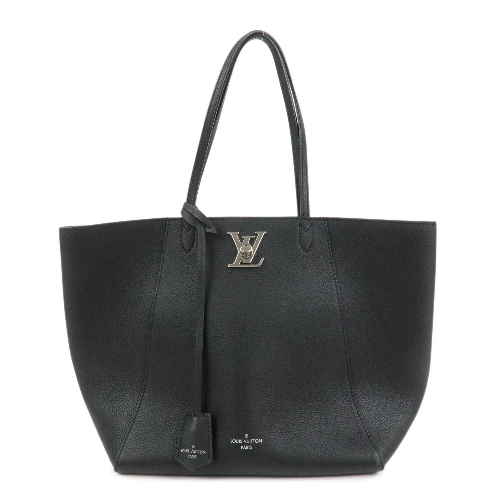 Louis Vuitton Lockme Cabas Leather Tote Bag Hand Bag Noir M42291