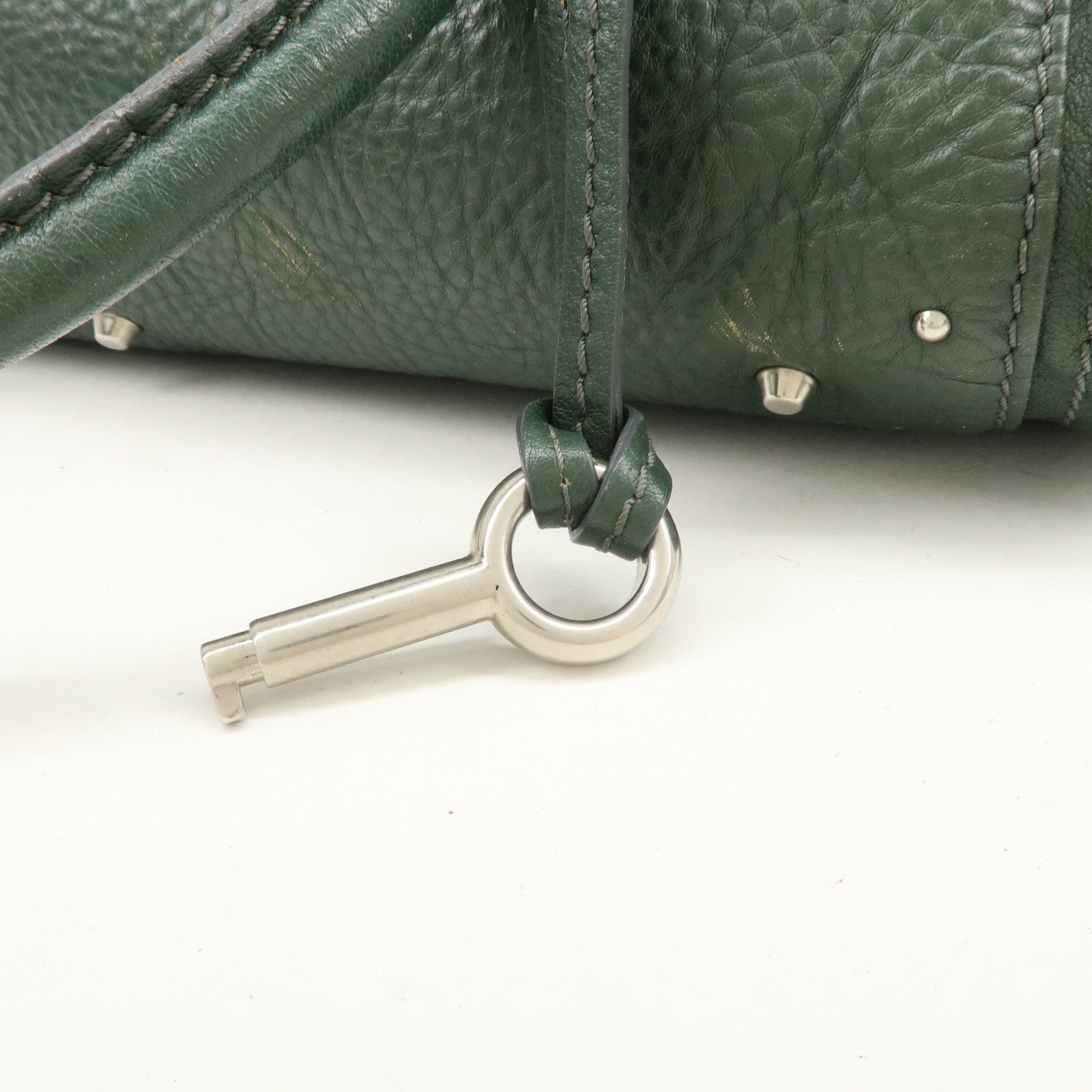 Chloe Padington Leather Hand Bag Shoulder Bag Green - Used