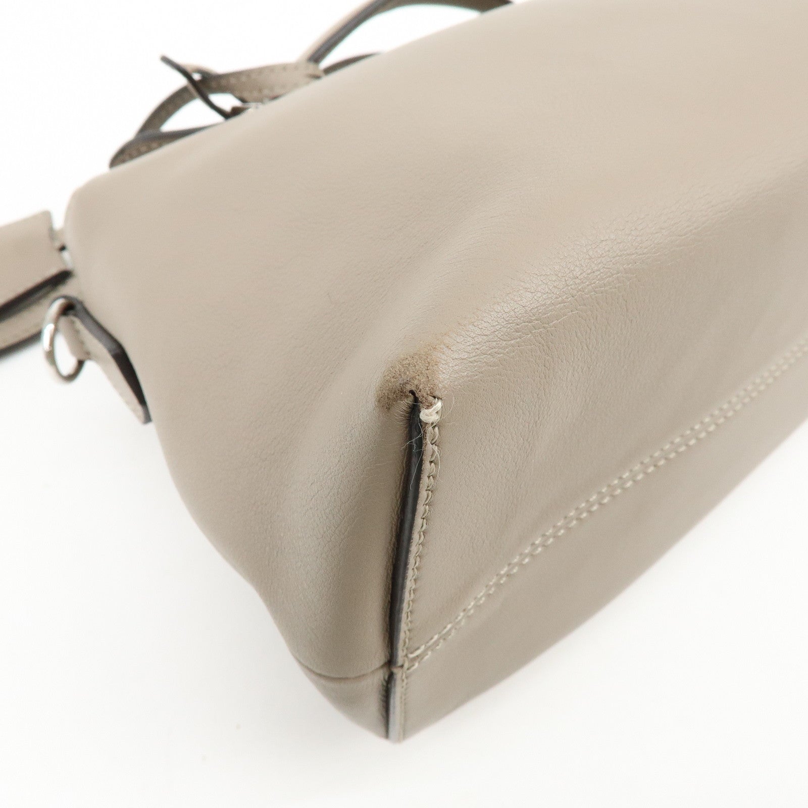 FENDI BY THE WAY Medium Leather 2Way Hand Bag Greige 8BL124