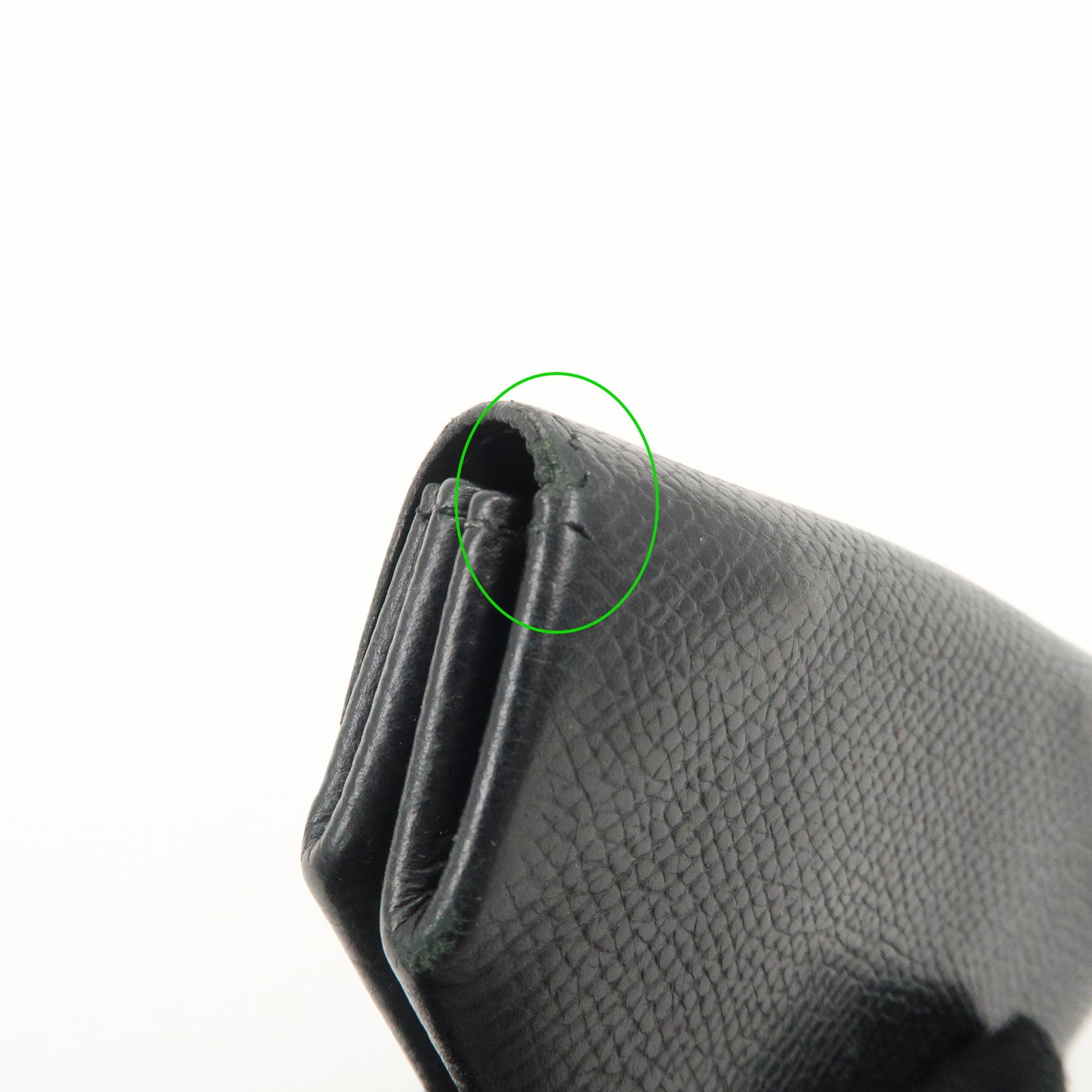 HERMES Ruban Quatre Vo Epson I Stamped Coin Case Black Silver HDW Used