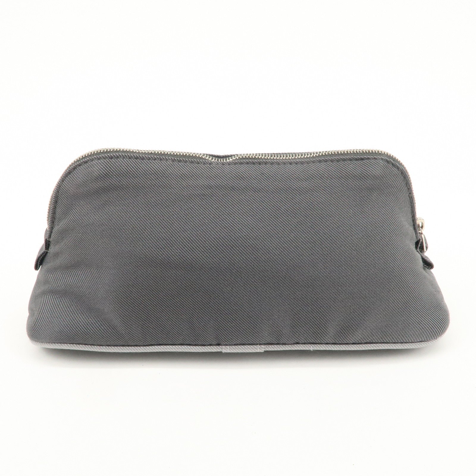 HERMES Bolide Vice Versa PM Cotton Silk Pouch Acier