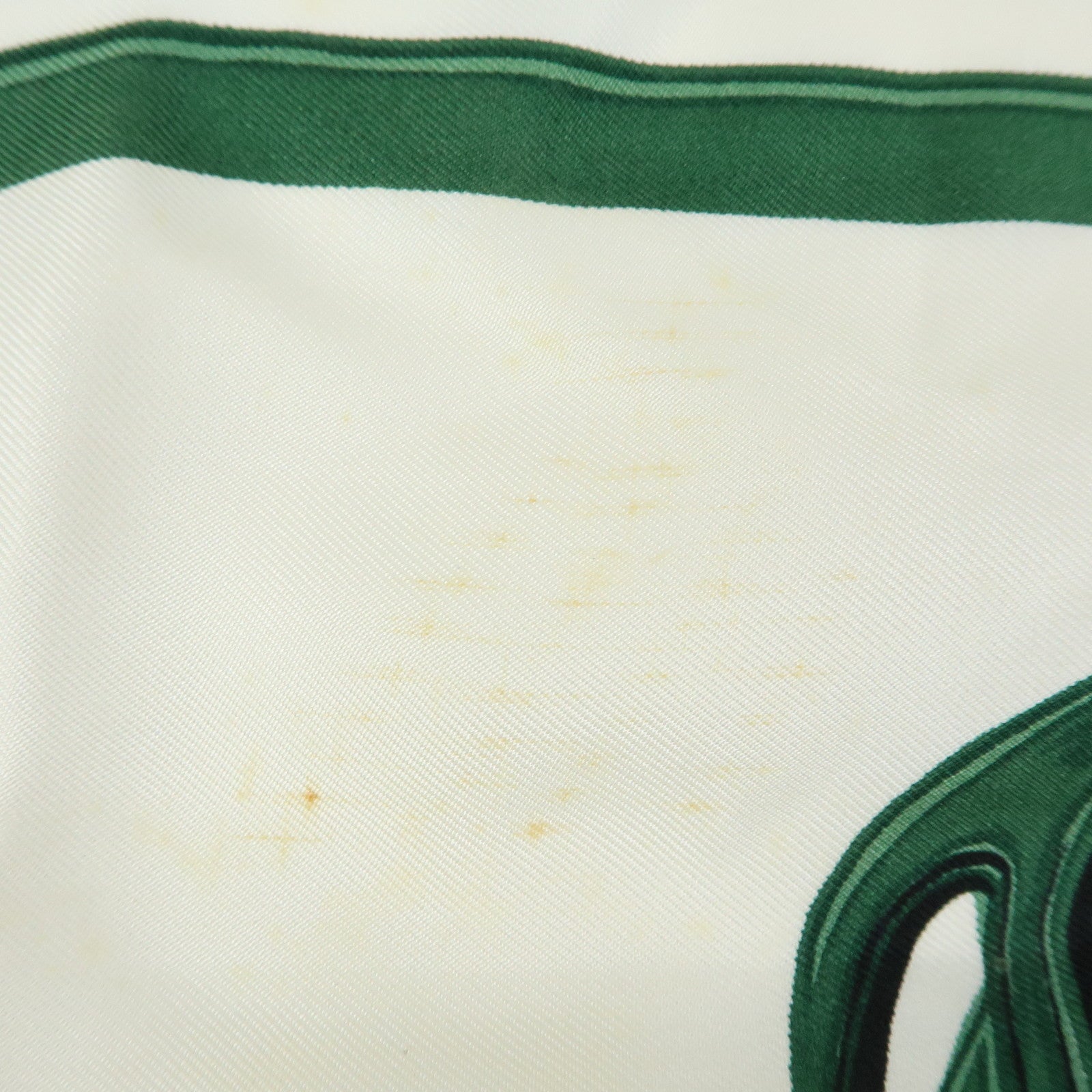 HERMES Carre 90 Silk 100% Scarf BRIDES DE GALA Bridle Green White