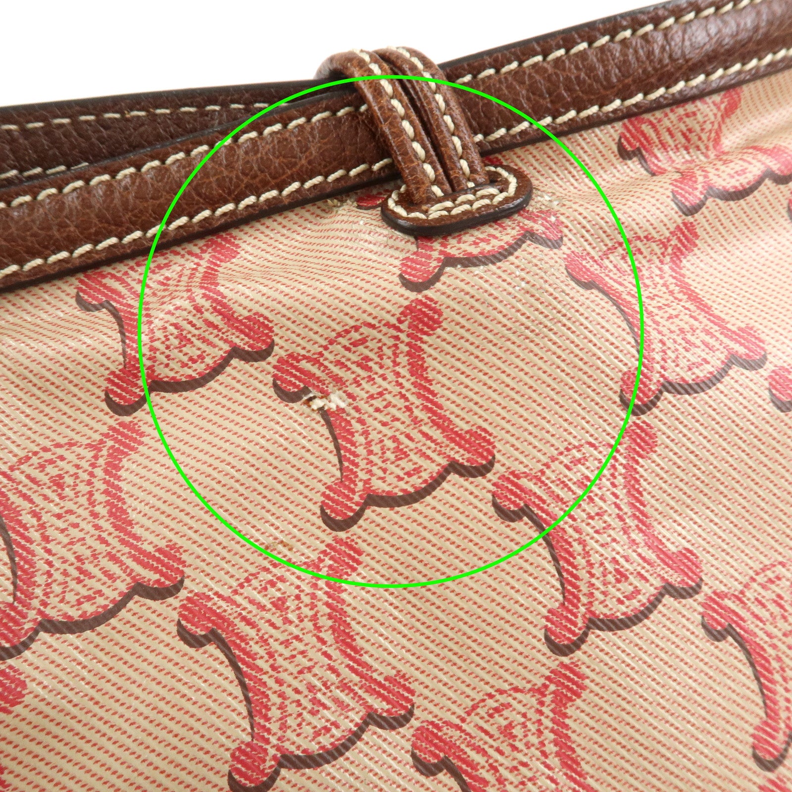 CELINE Bitter Sweet Macadam PVC Canvas Leather Hand Bag Pink