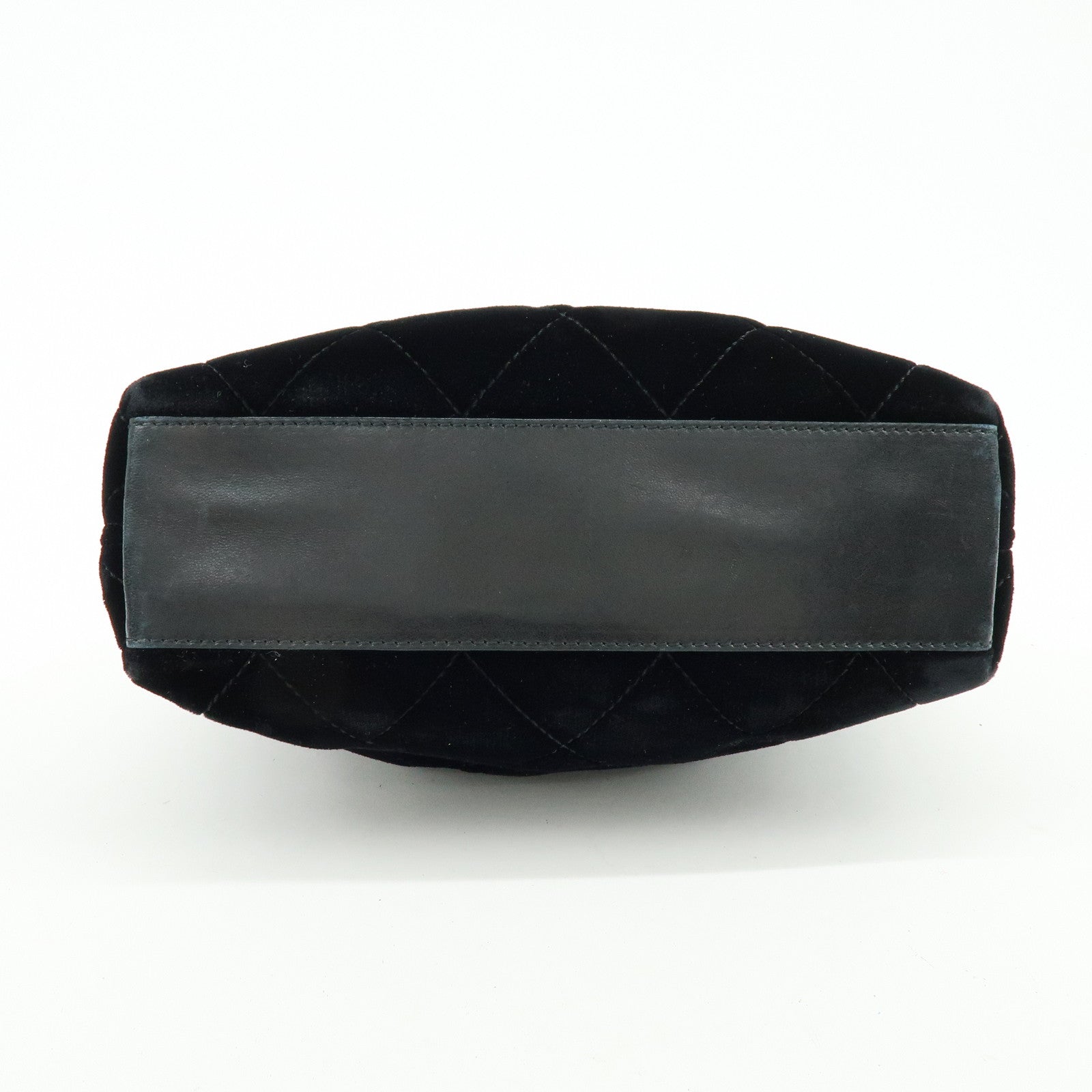 CHANEL Matelasse Circle Handle COCO Mark Velvet Lambskin Hand Bag