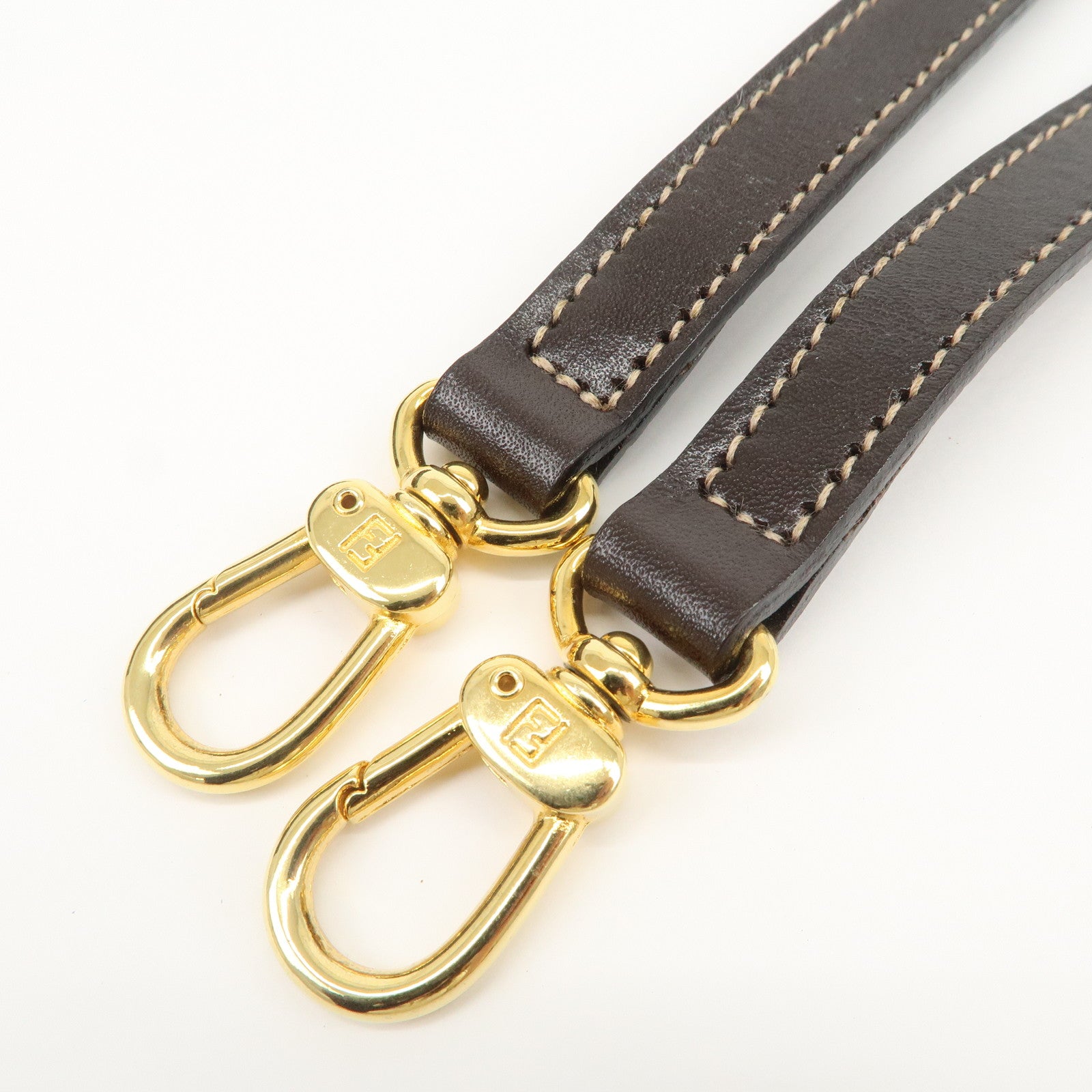 FENDI Zucca Canvas Leather 2Way Bag Hand Bag Shoulder Bag Brown