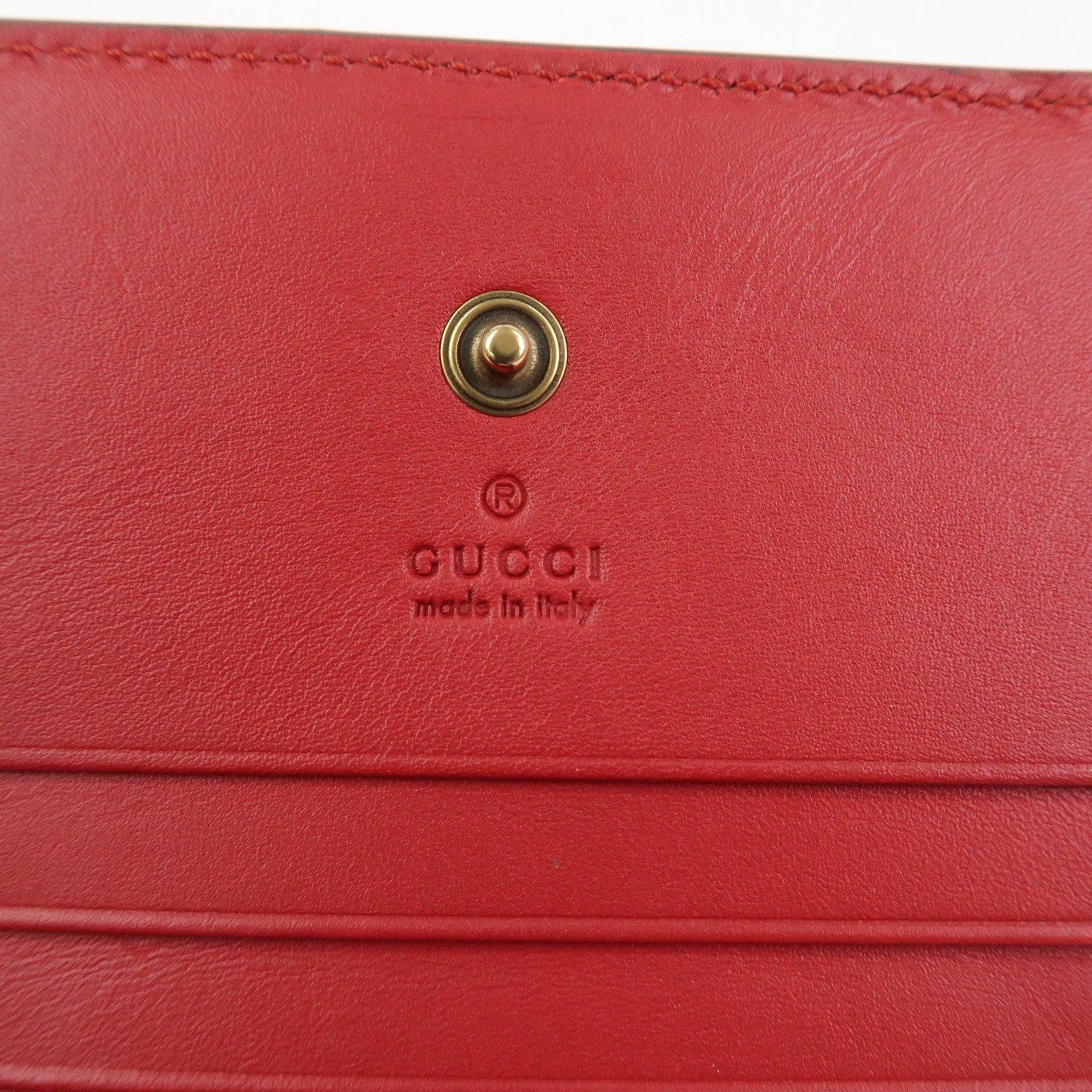 GUCCI Interlocking G GG Supreme Cherry Compact Wallet Beige 476050