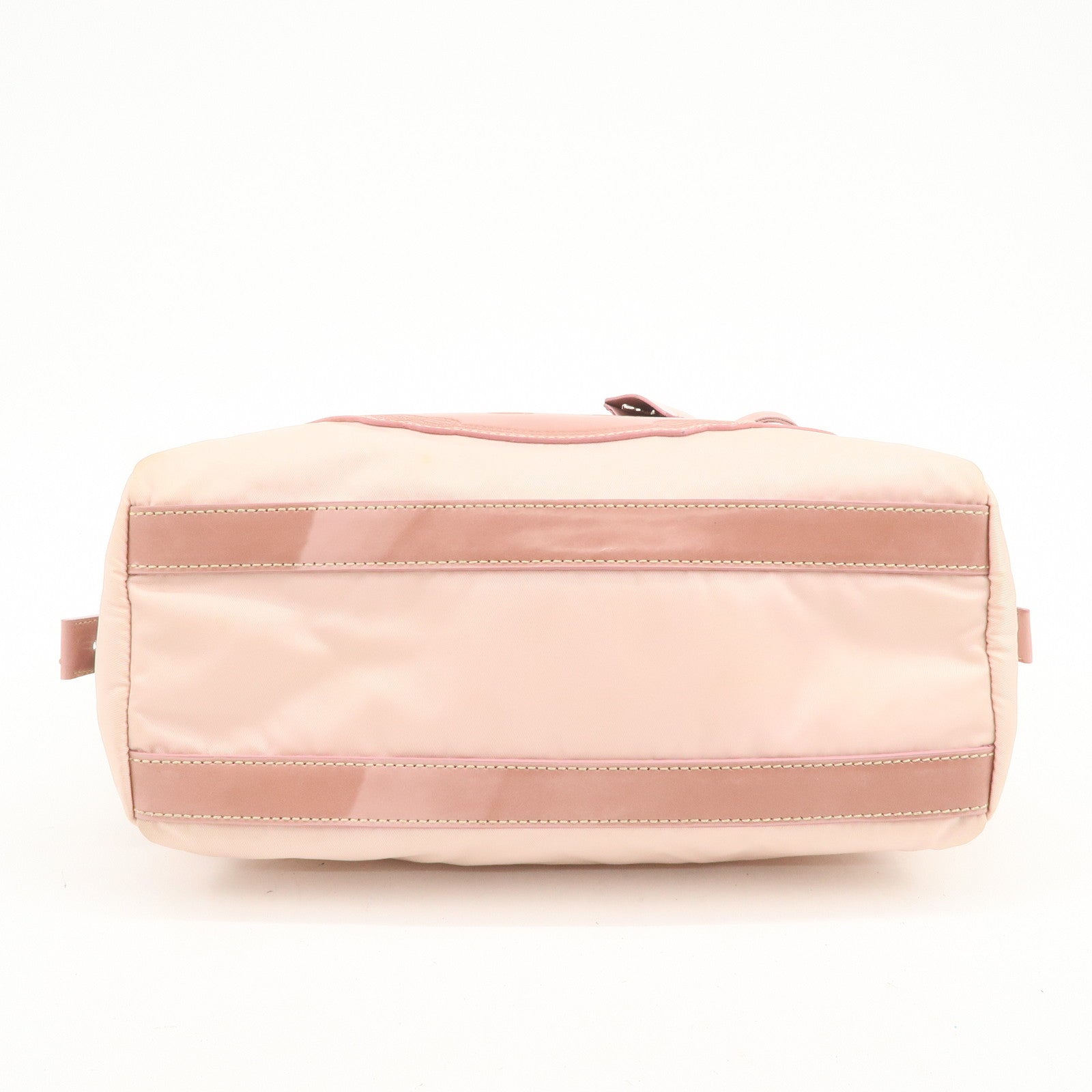 PRADA Nylon Leather Shoulder Bag Hand Bag Boston Bag Pink BR3150