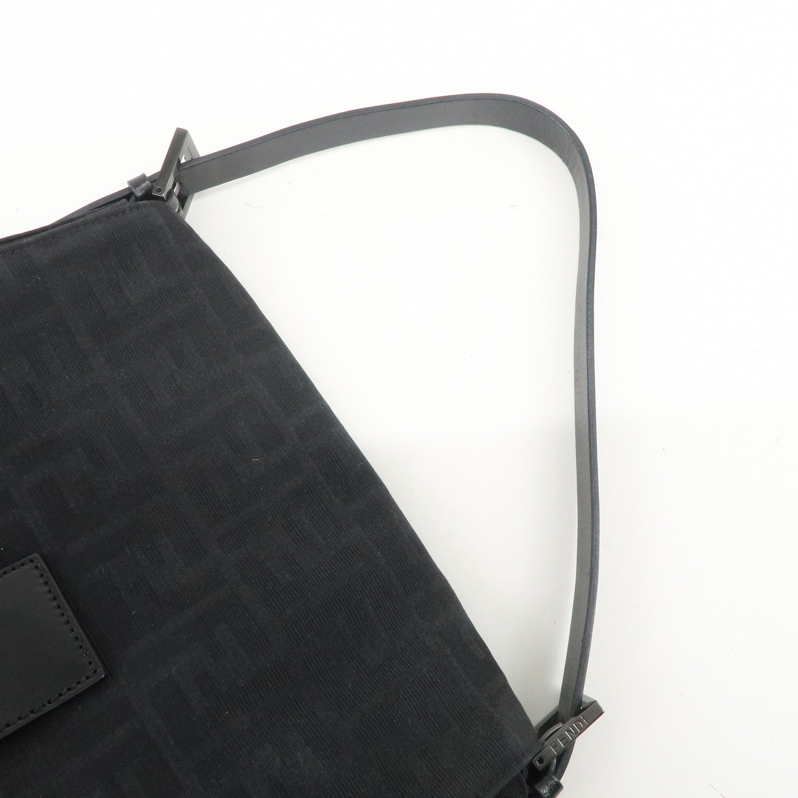 FENDI Mamma Baguette Zucca Canvas Leather Shoulder Hand Bag 8BR001