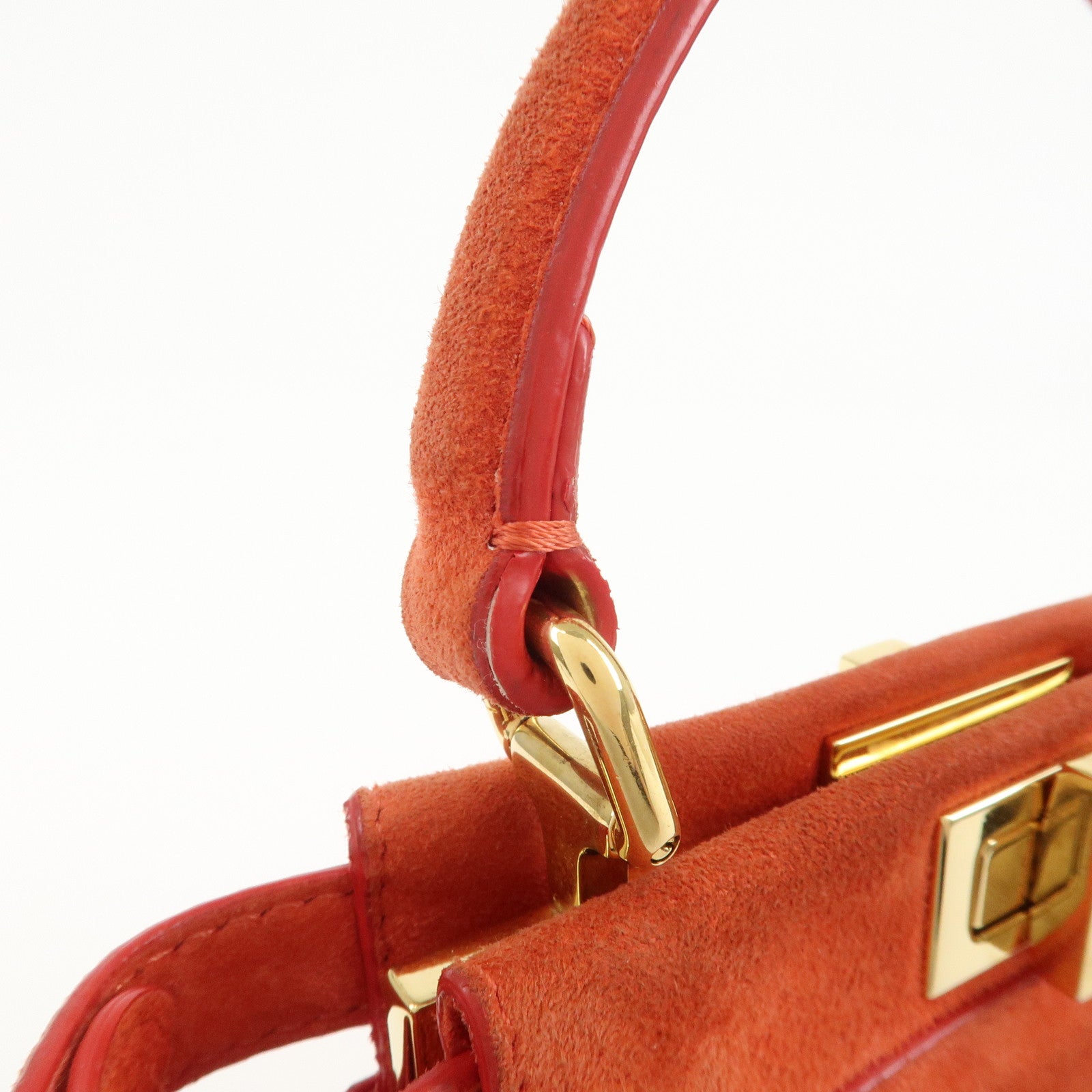 FENDI Peekaboo XS Suede 2Way Hand Bag Shoulder Crossbody Bag 8BN309