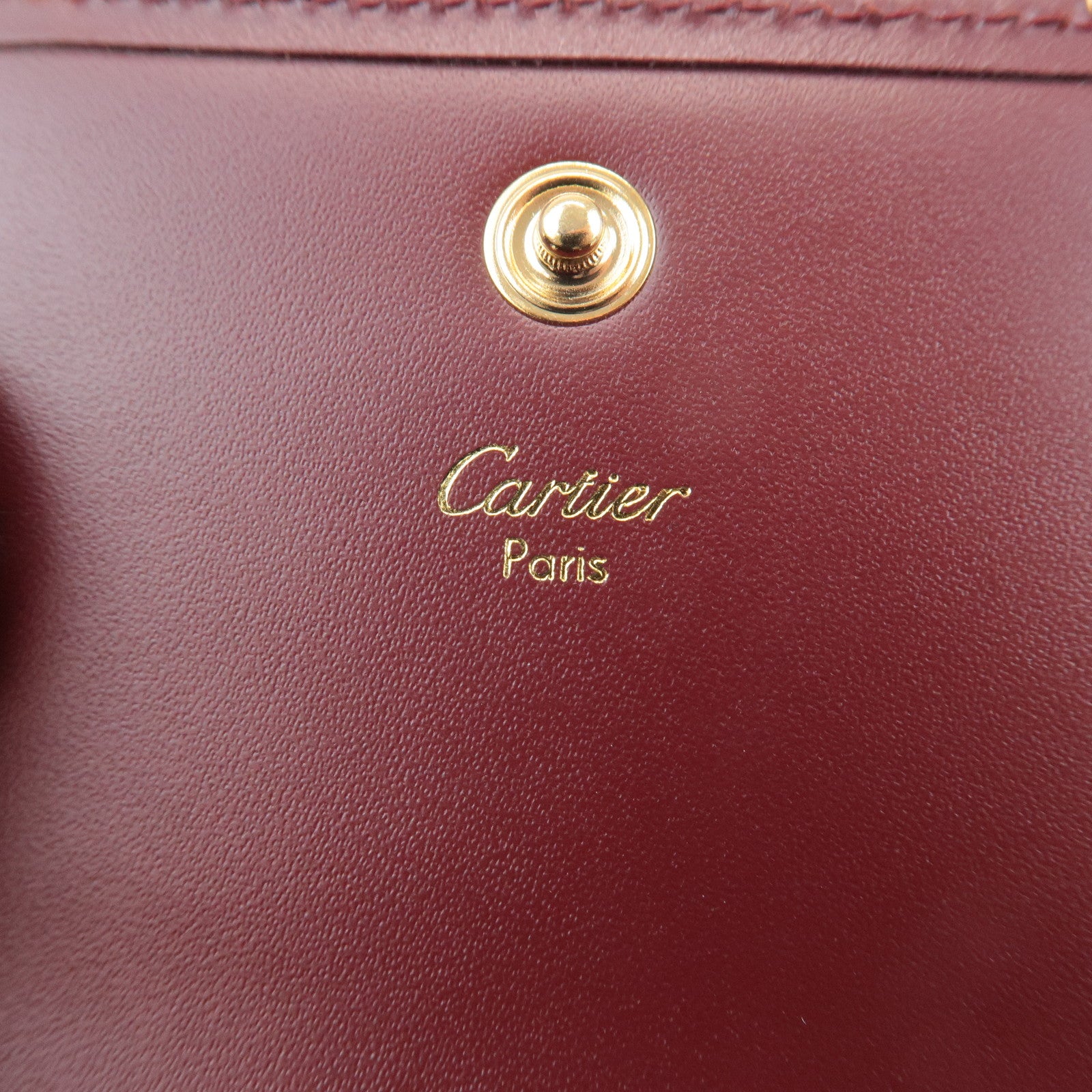 Cartier Mustline Leather Coin Case Bordeaux Used