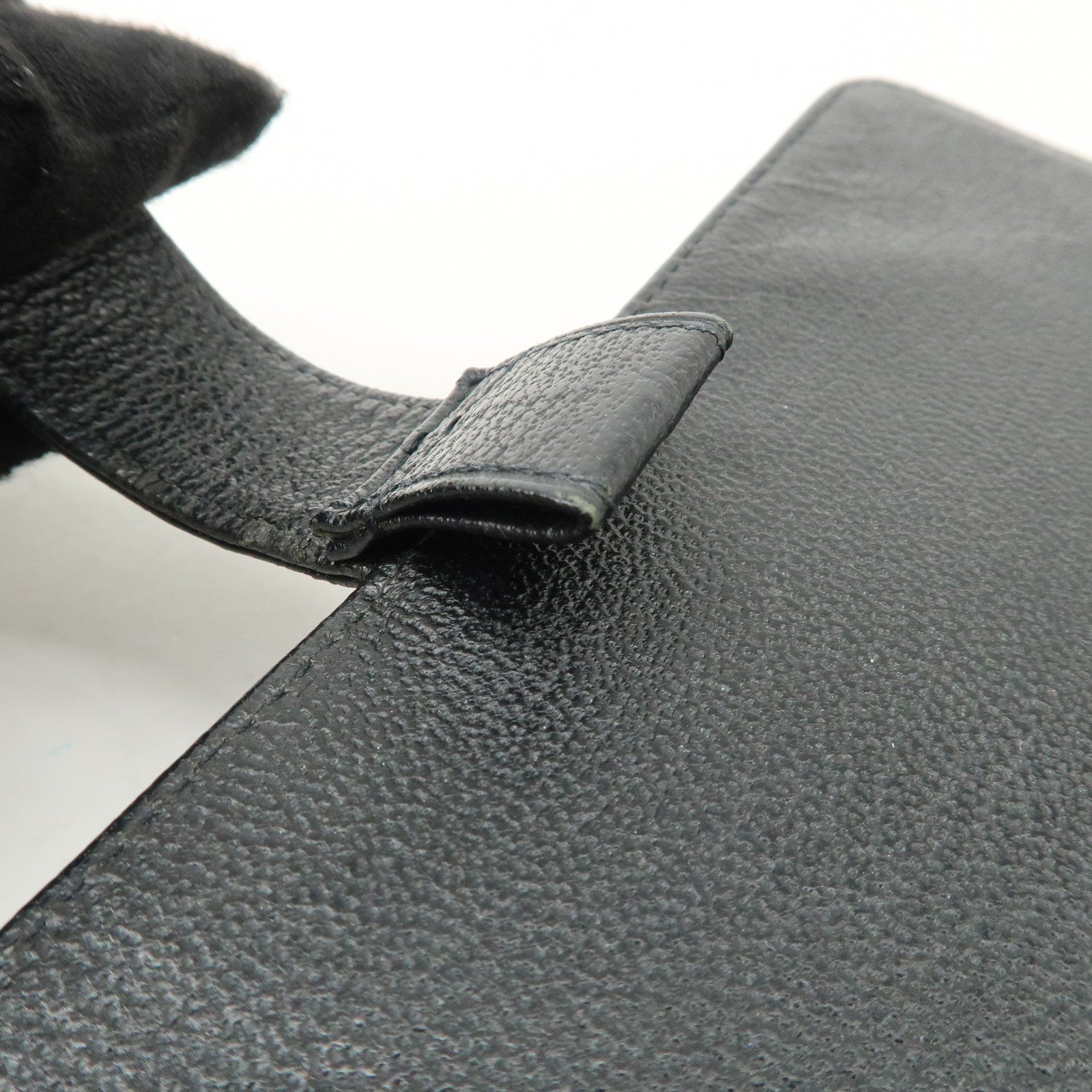 CHANEL COCO Mark Leather Planner Cover Black Gold Hardware Used