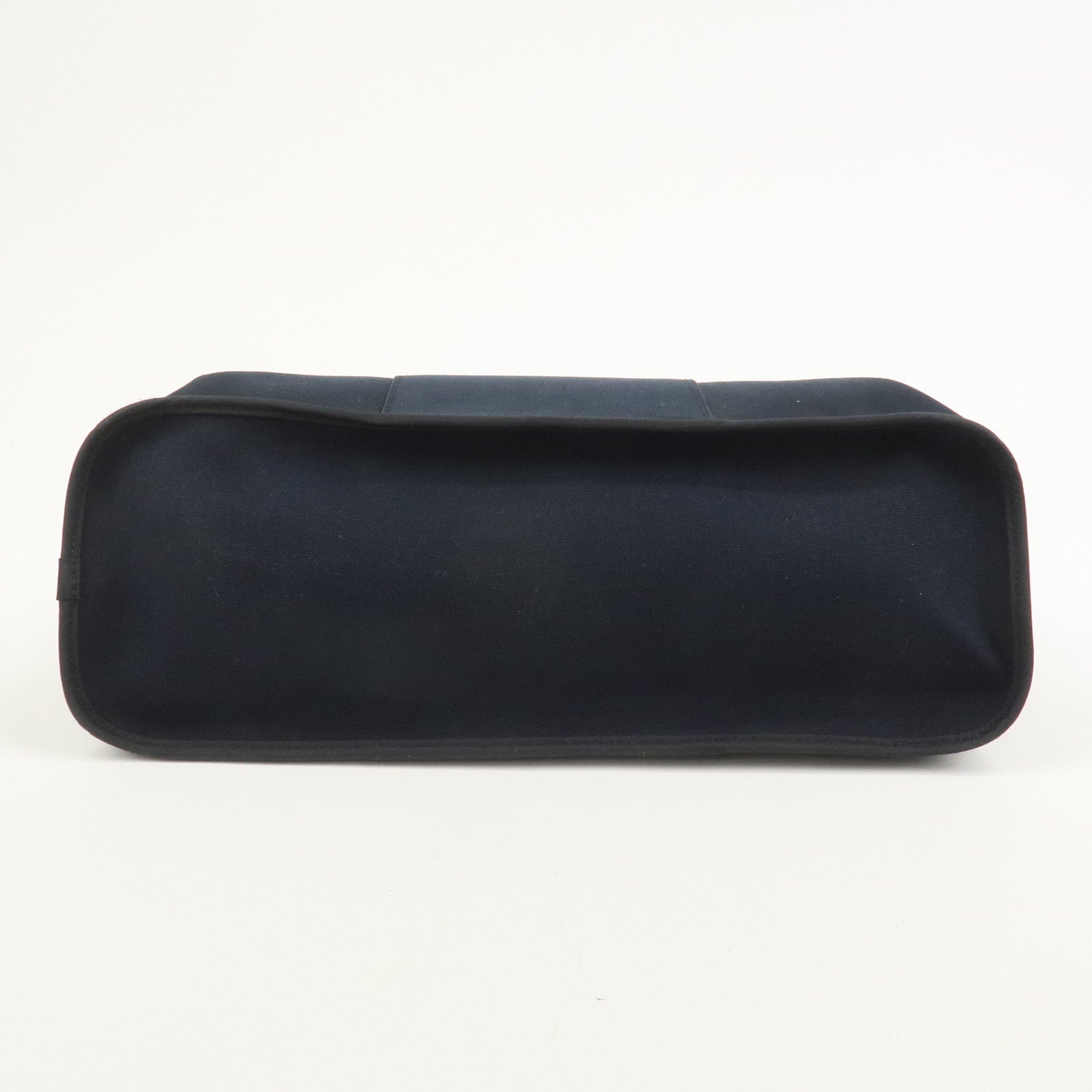 HERMES Cabas Elan PM Toile Officier Leather Tote Bag Hand Bag Black