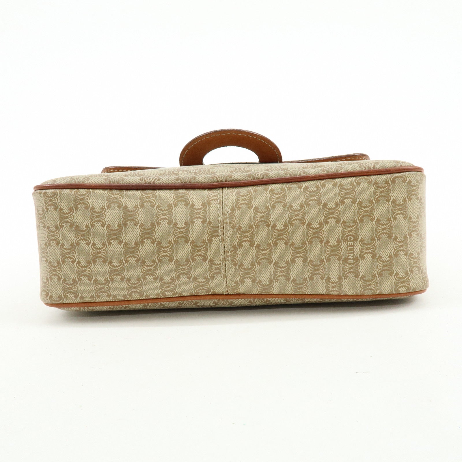 CELINE Macadam PVC Leather Shoulder Bag Crossbody Bag Beige