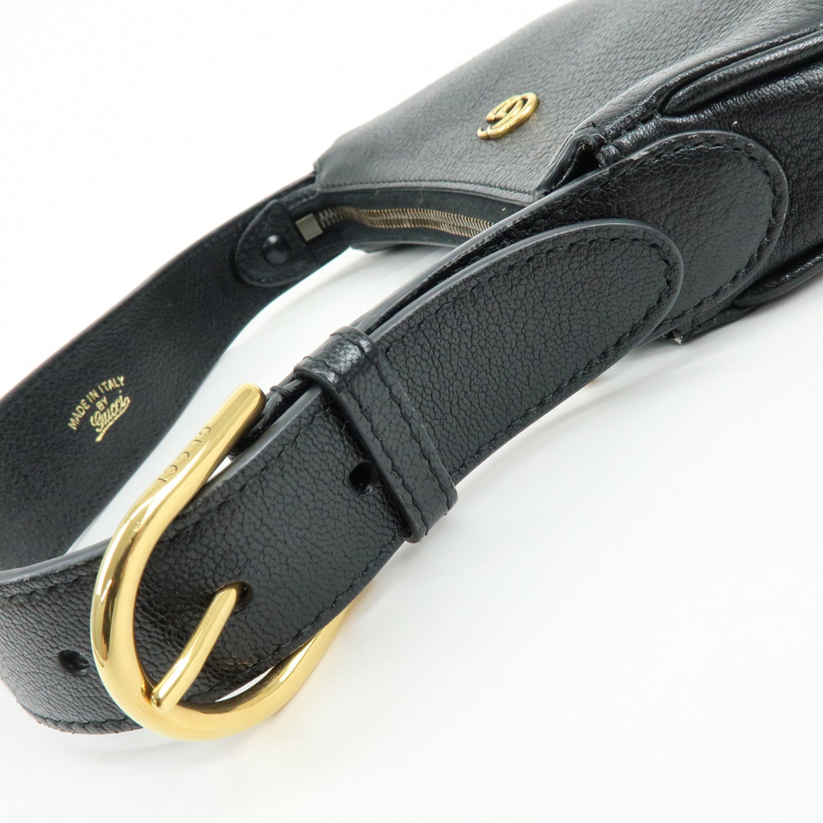 GUCCI GG Marmont Leather Small Hand Bag Black 139076