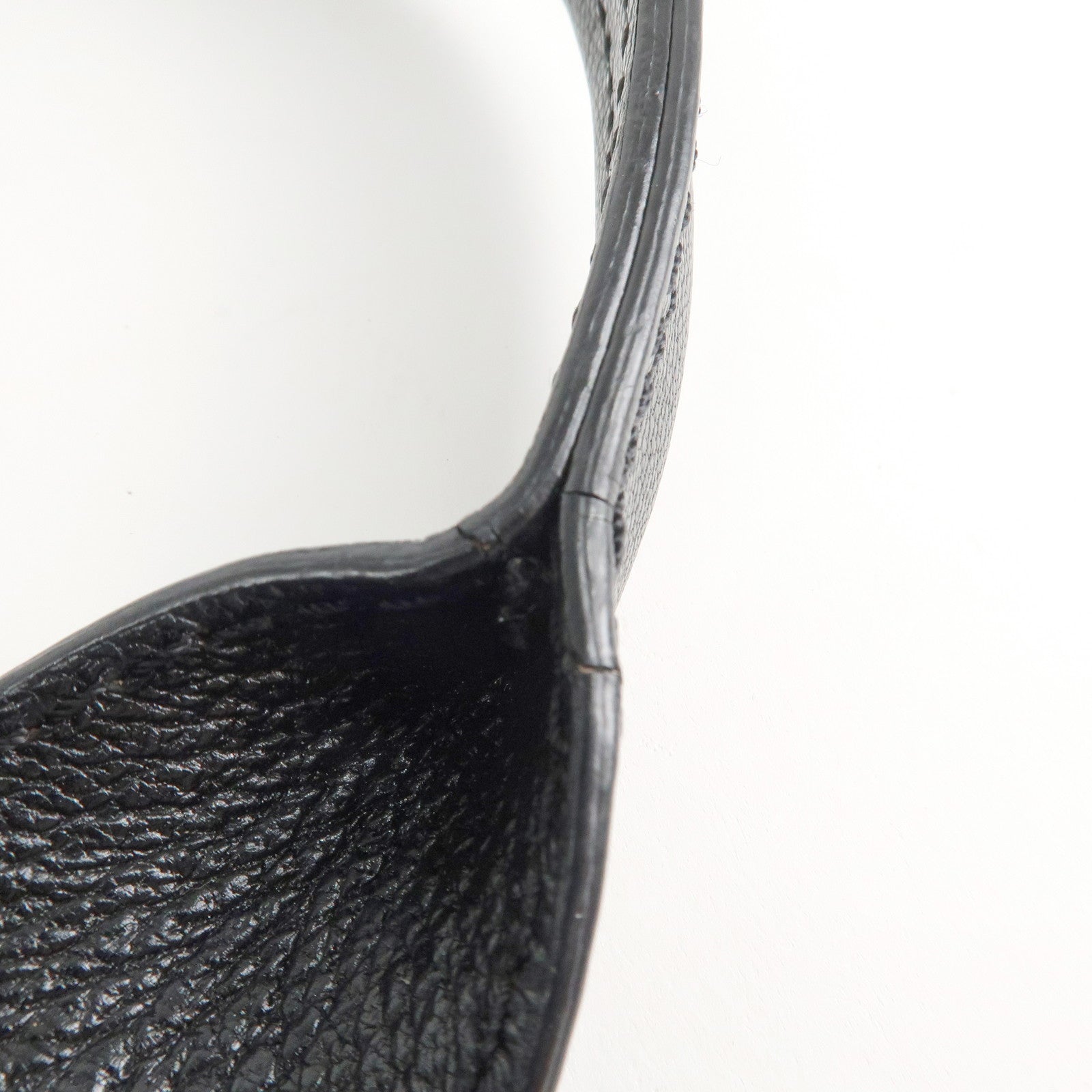 CHANEL COCO Mark Patent Leather Punchcing Tote Bag Shoulder Bag Black Used