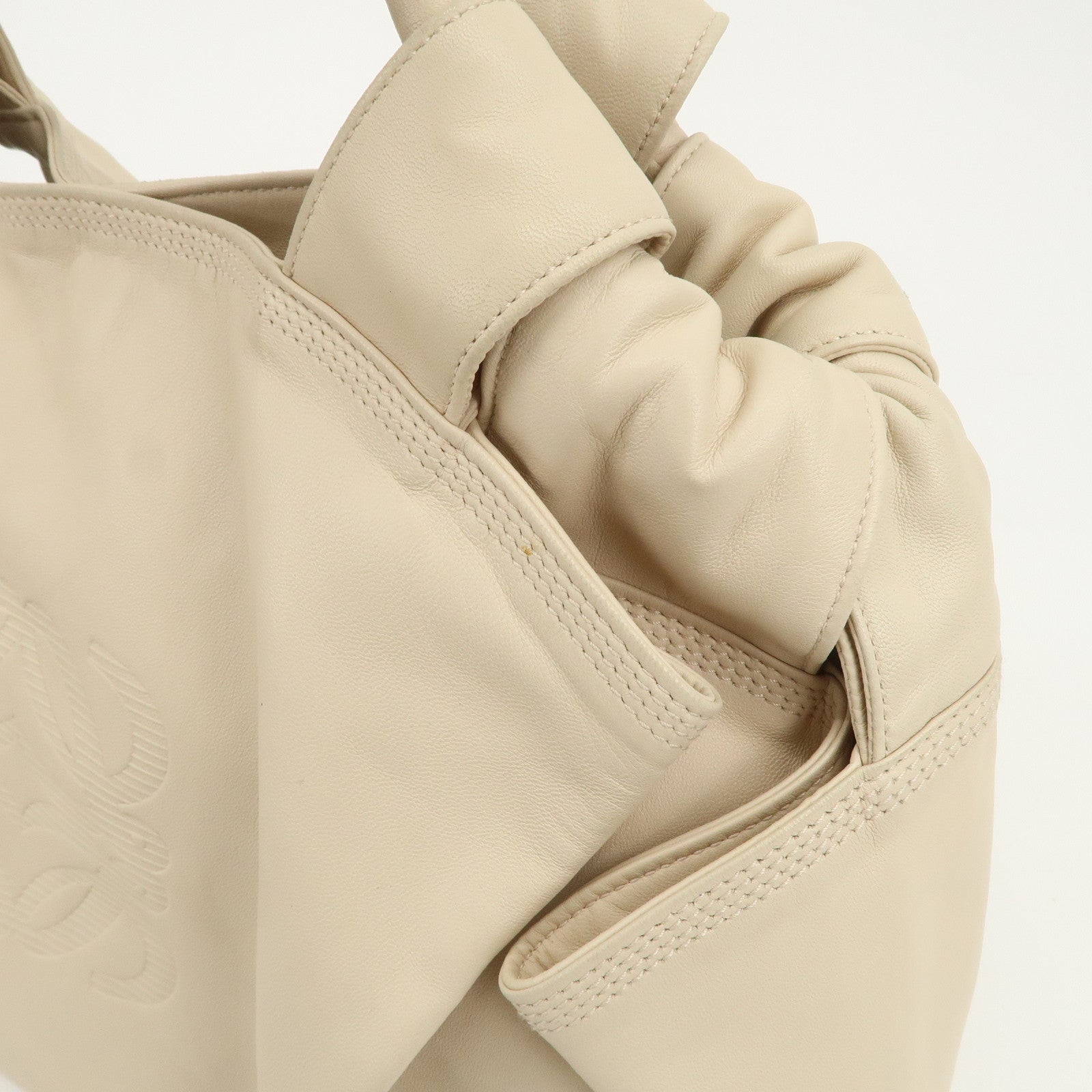 LOEWE Anagram Logo Nappa Leather Hand Bag Shoulder Bag Ivory