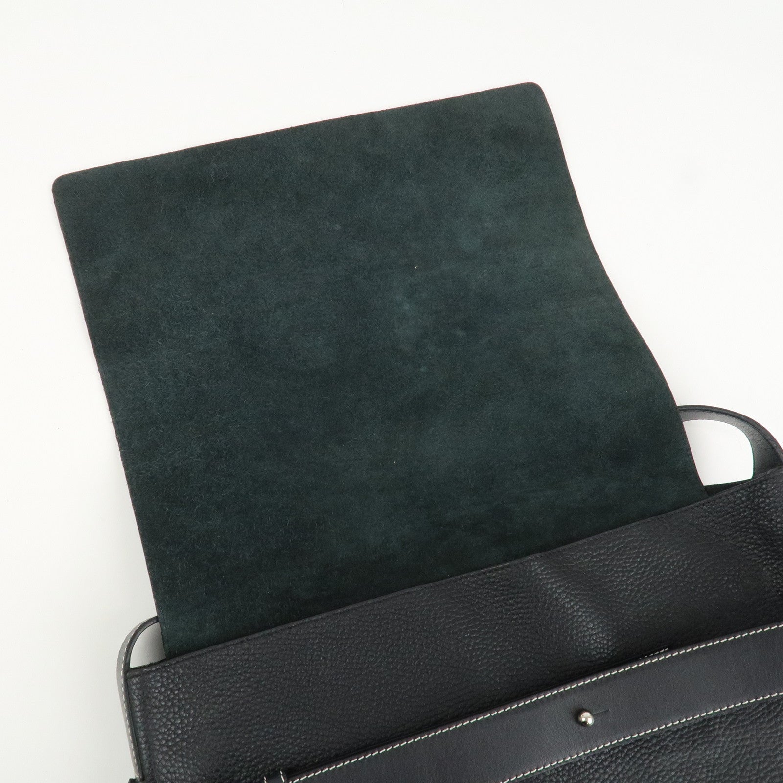 LOEWE Anagram Logo Leather Shoulder Bag Crossbody Bag Black