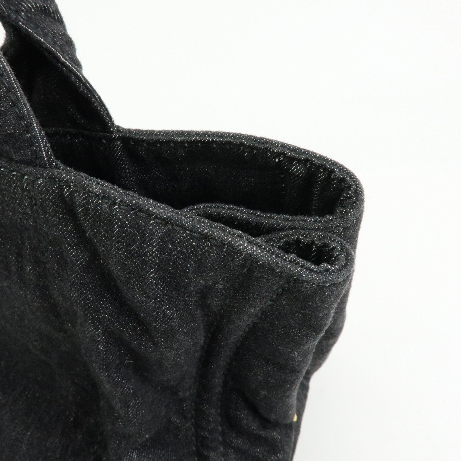 PRADA Triangle Logo Canapa Canvas 2Way Tote Hand Bag Black BN2642