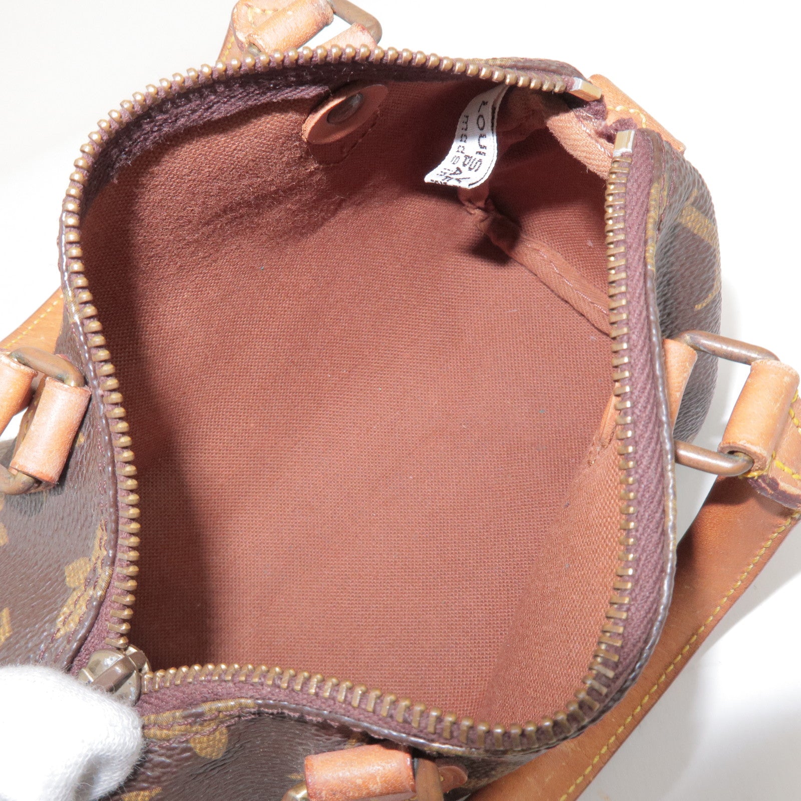 Louis Vuitton Monogram Mini Speedy Hand Bag Brown M41534