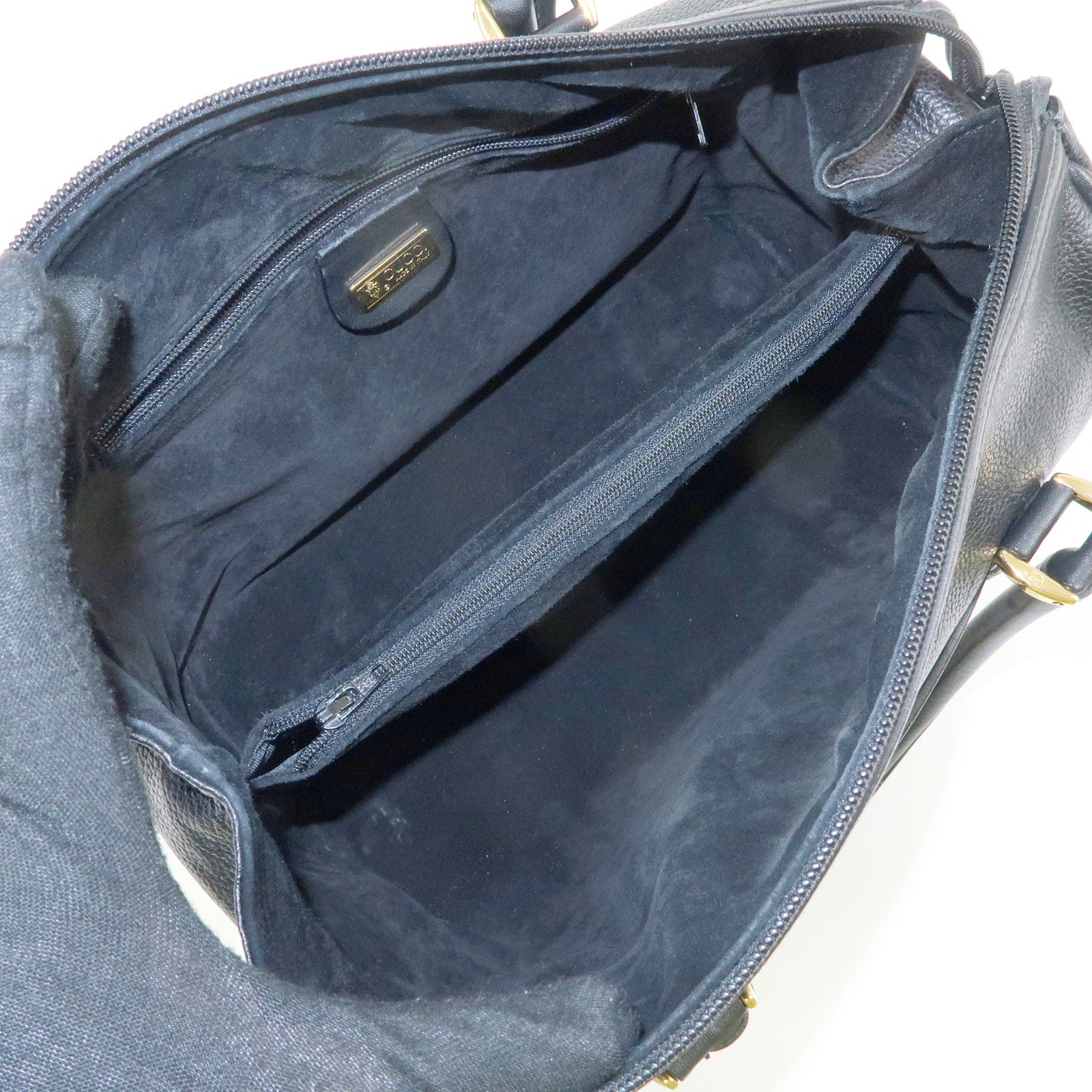 GUCCI Interlocking G Leather Boston Bag Hand Bag Black 000・58・0093