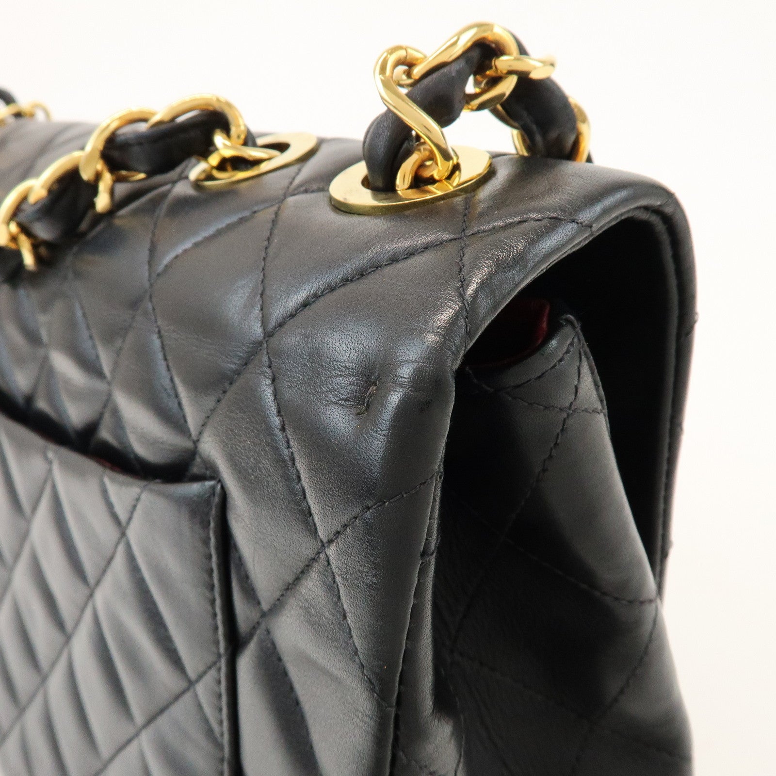 CHANEL Jumbo Matelasse 34 Lamb Skin Shoulder Bag Black A01094