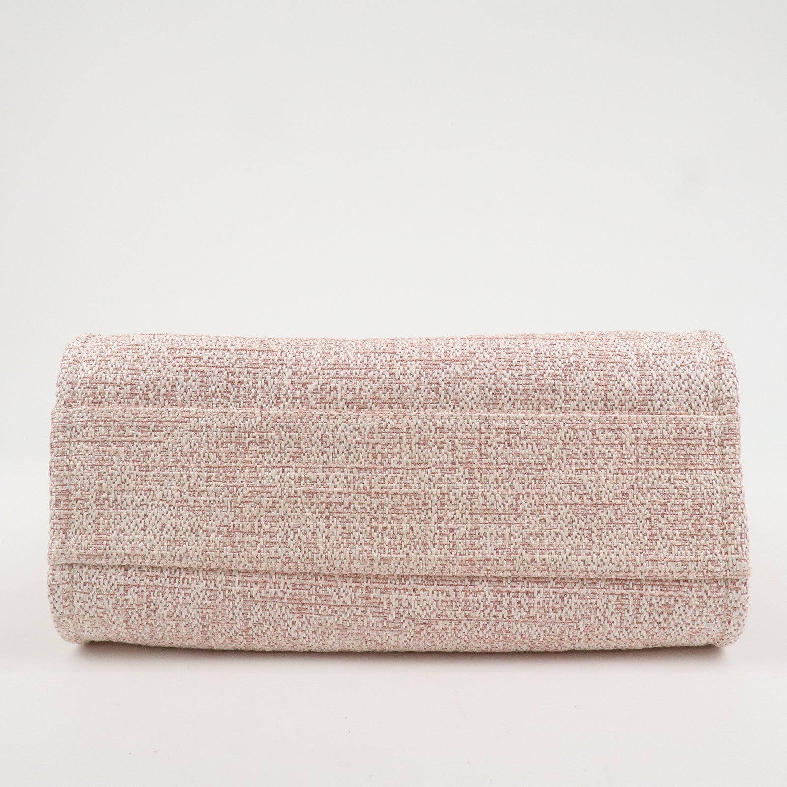CHANEL Tweed Leather Deauville MM Shoulder Bag Tote Bag Pink
