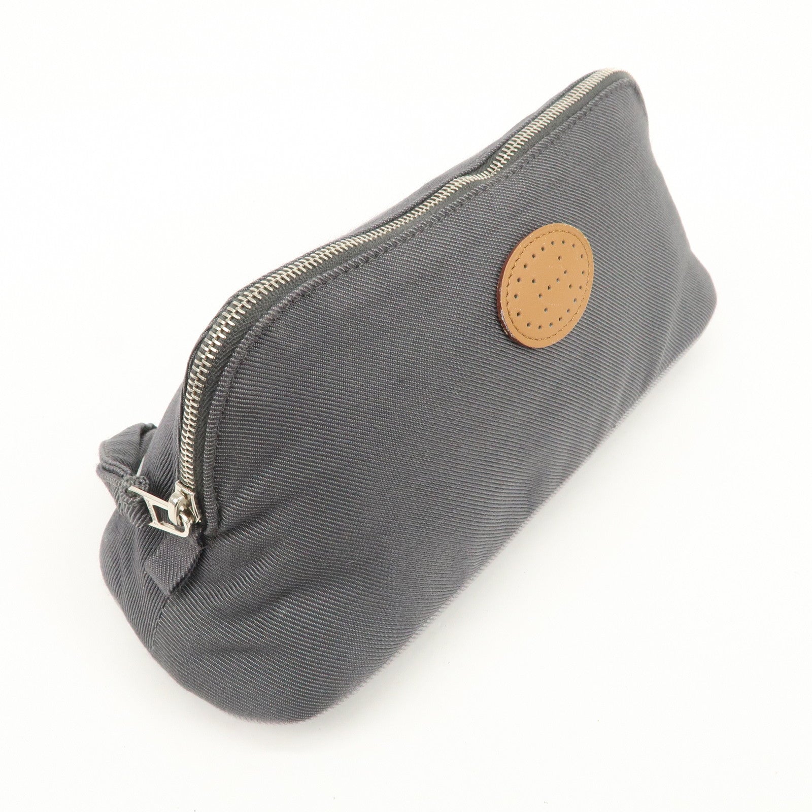 HERMES Bolide Vice Versa PM Cotton Silk Pouch Acier