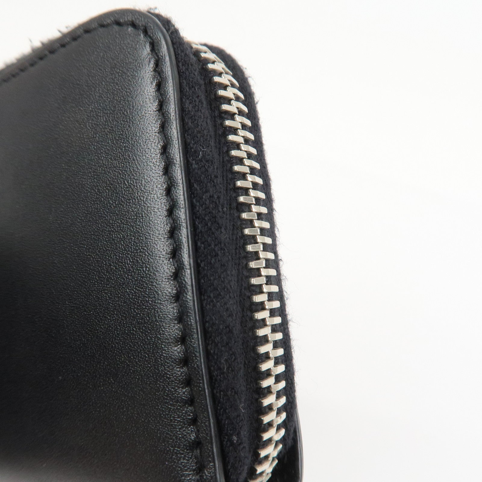 SAINT LAURENT PARIS Leather Coin Case Coin Wallet Black 506522