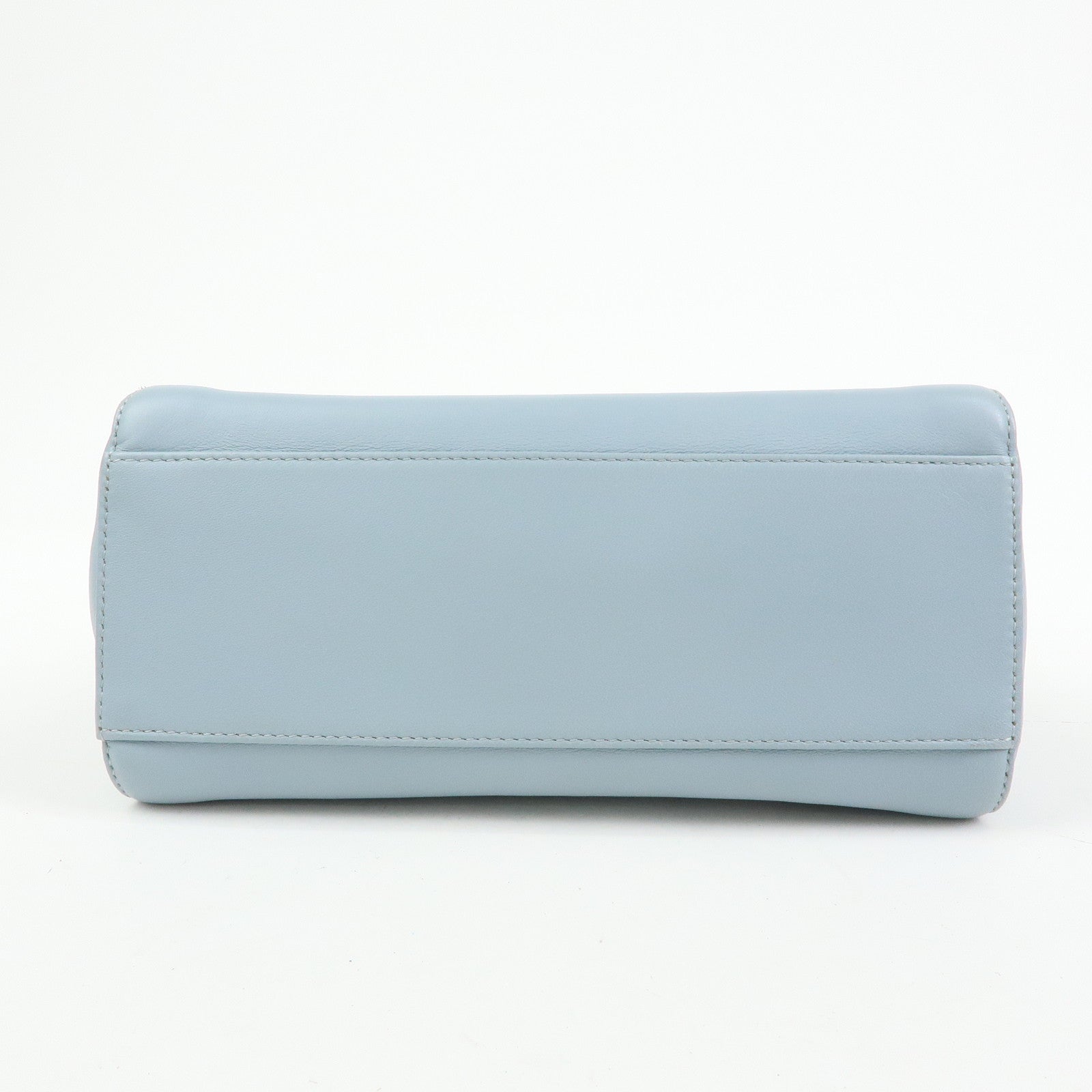 FENDI Peekaboo Mini Leather 2Way Shoulder Bag Hand Bag Blue 8BN244