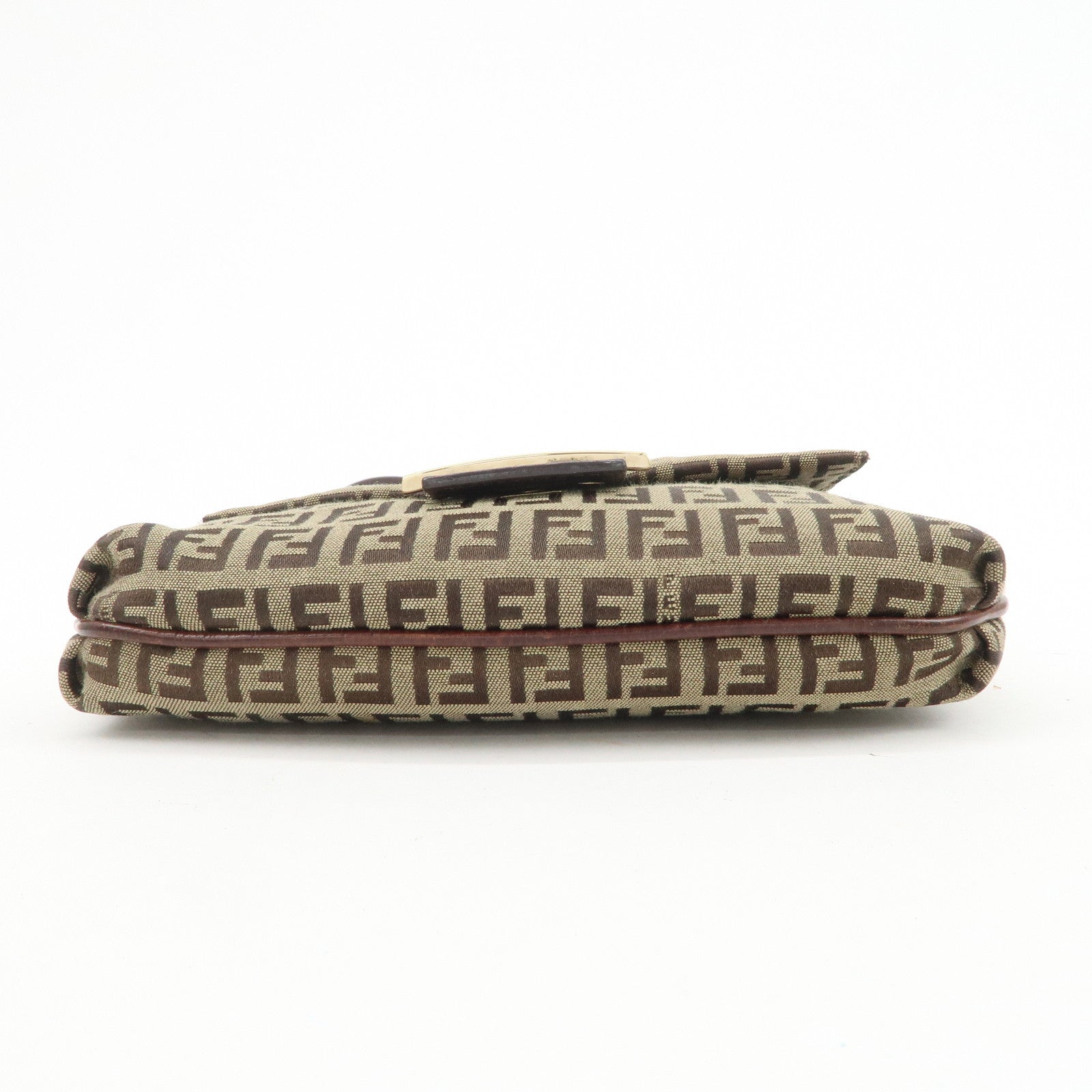 FENDI Zucchino Canvas Leather Shoulder Bag Crossbody Bag 8BT075