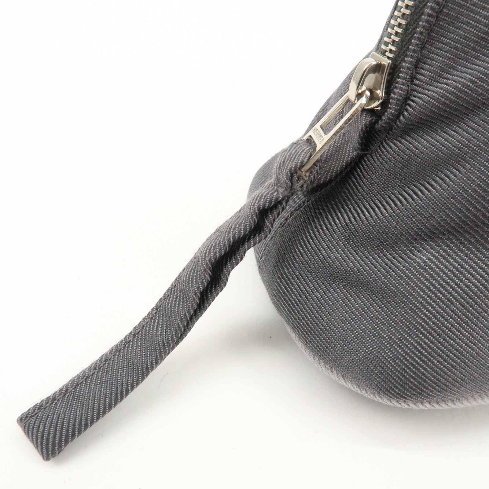 HERMES Bolide Vice Versa PM Cotton Silk Pouch Acier