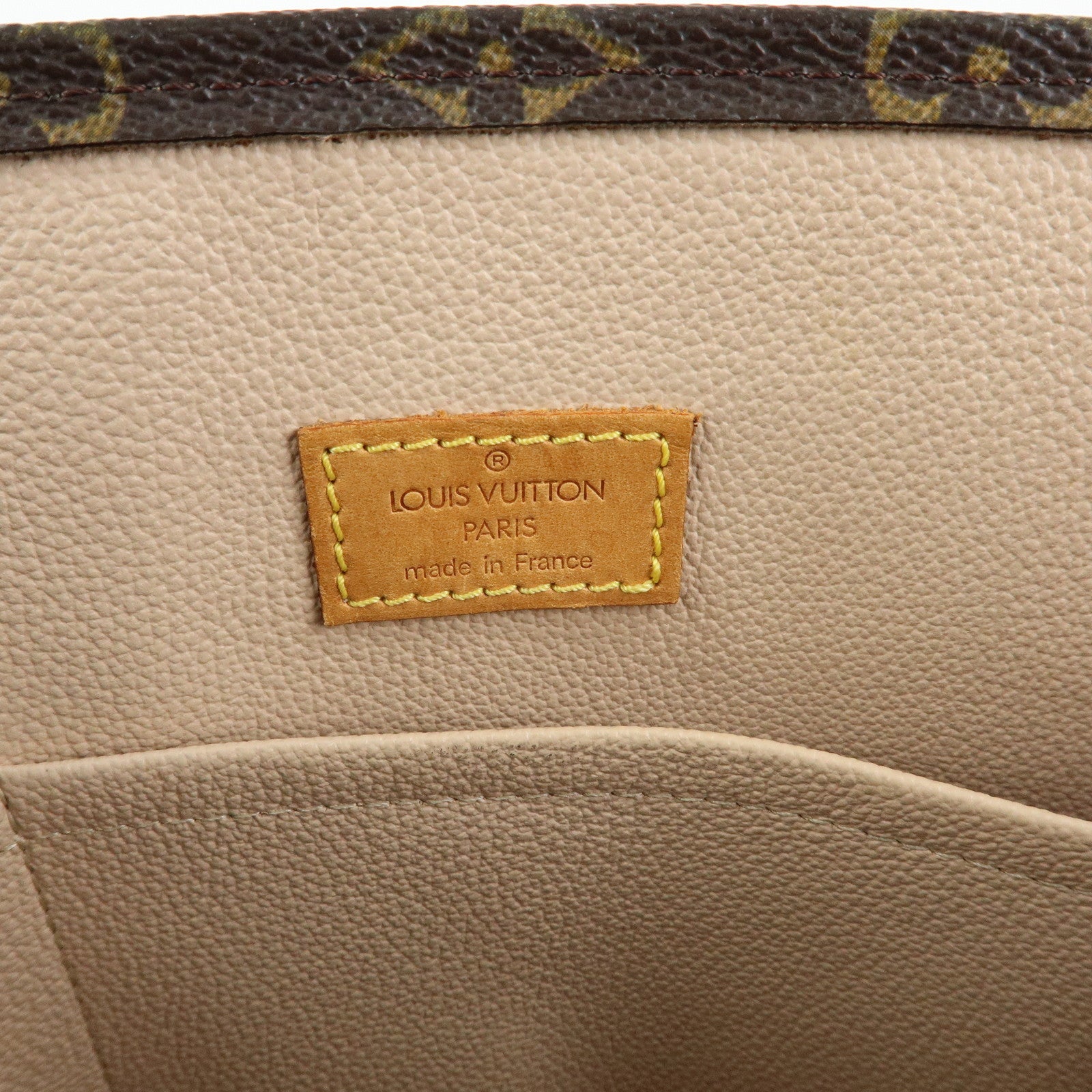 Louis Vuitton Monogram Sac Plat Tote Bag Hand Bag Brown M51140