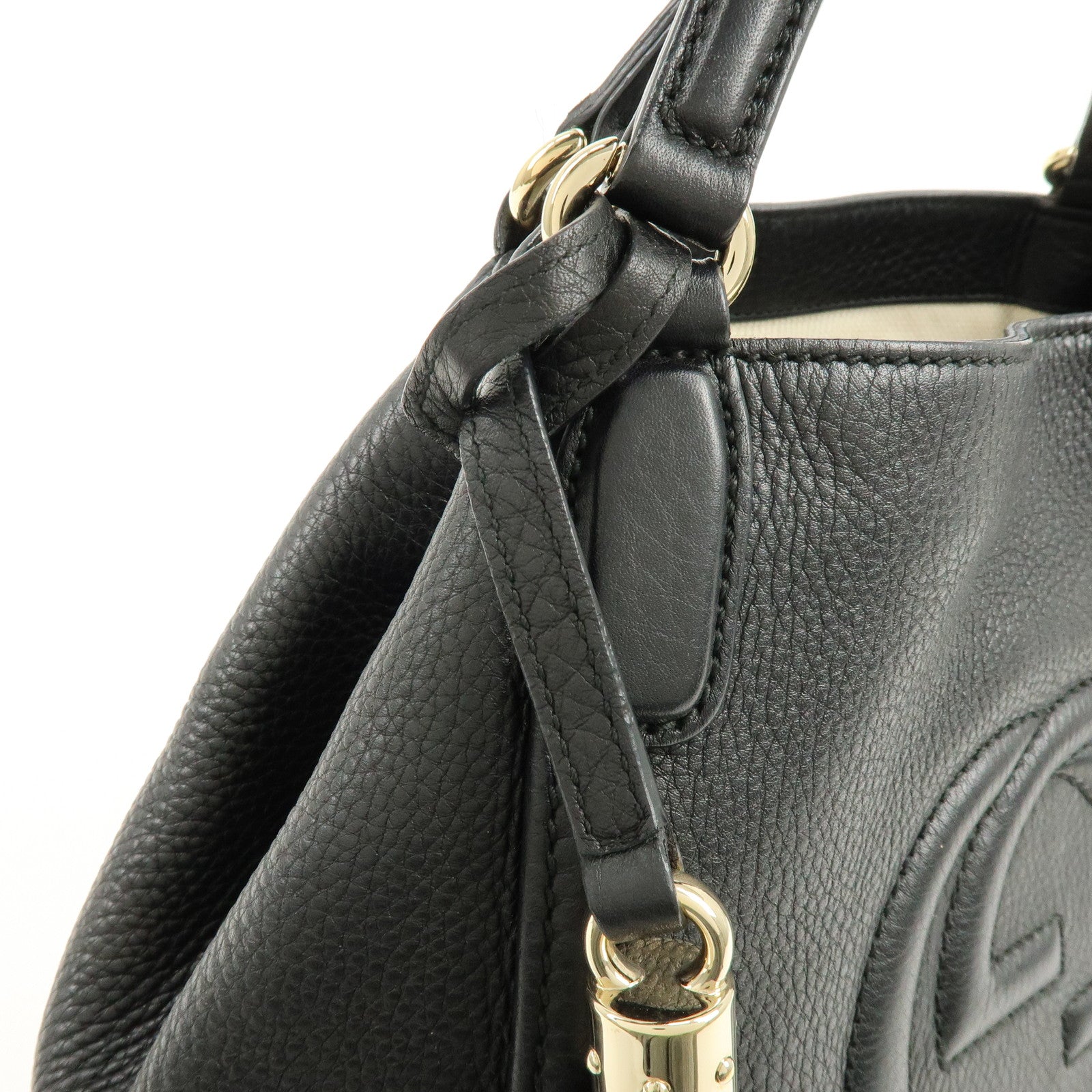 GUCCI SOHO Interlocking G 2Way Bag Hand Bag Black 336751