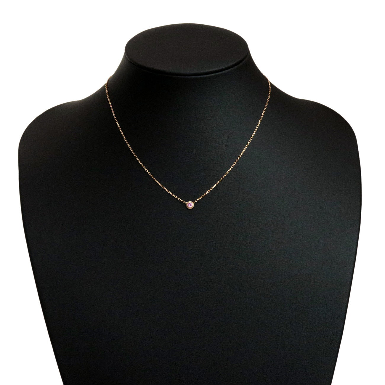 Cartier Saphir Legere 1P Pink Sapphire Necklace 750PG Rose Gold